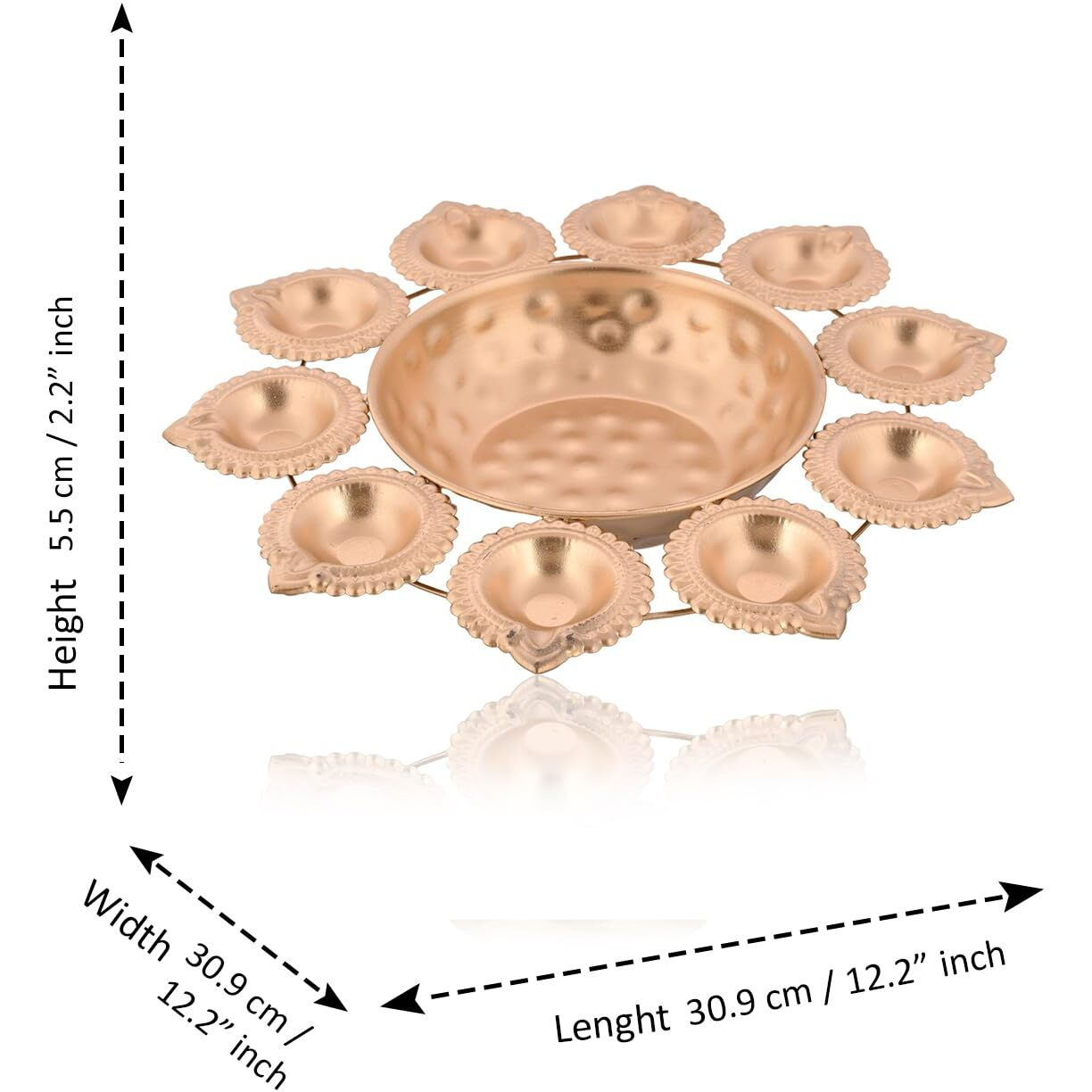 CraftVatika Iron Urli Bowl for Home Decor Decorative Diya Flower Shape Flower | Diwali Decoration Items for Home - Handcrafted Bowl for Floating Flowers and Tea Light Candles Home, urli (Pack of 20)