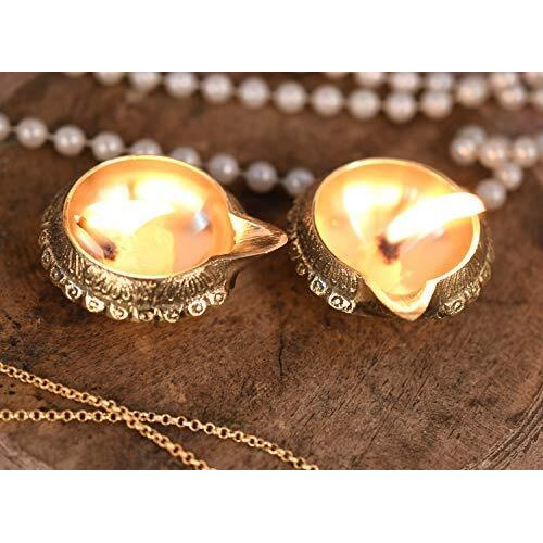 Collectible India Brass Diya (2 x 1 x 2.5 inch, Gold)