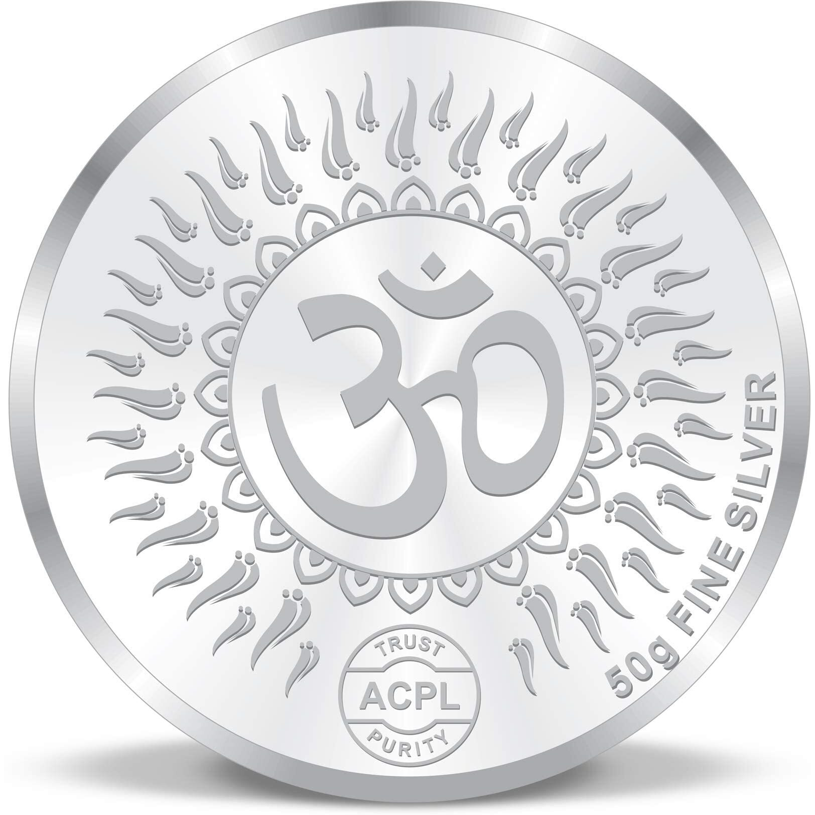 ACPL Precious Moments BIS Hallmarked Silver Coin Diya Spreading Light and Prosperity 50 gm 999 Pure