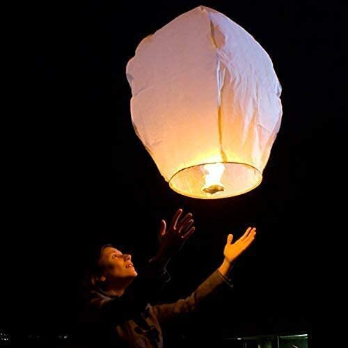 Diwali Decoration Curtain for Decoration for Gift Christmas Decoration Valentine Decoration Home Decoration Sky Lanterns,Rangoli,MDF Diya (Sky Lanterns Pack of 10)