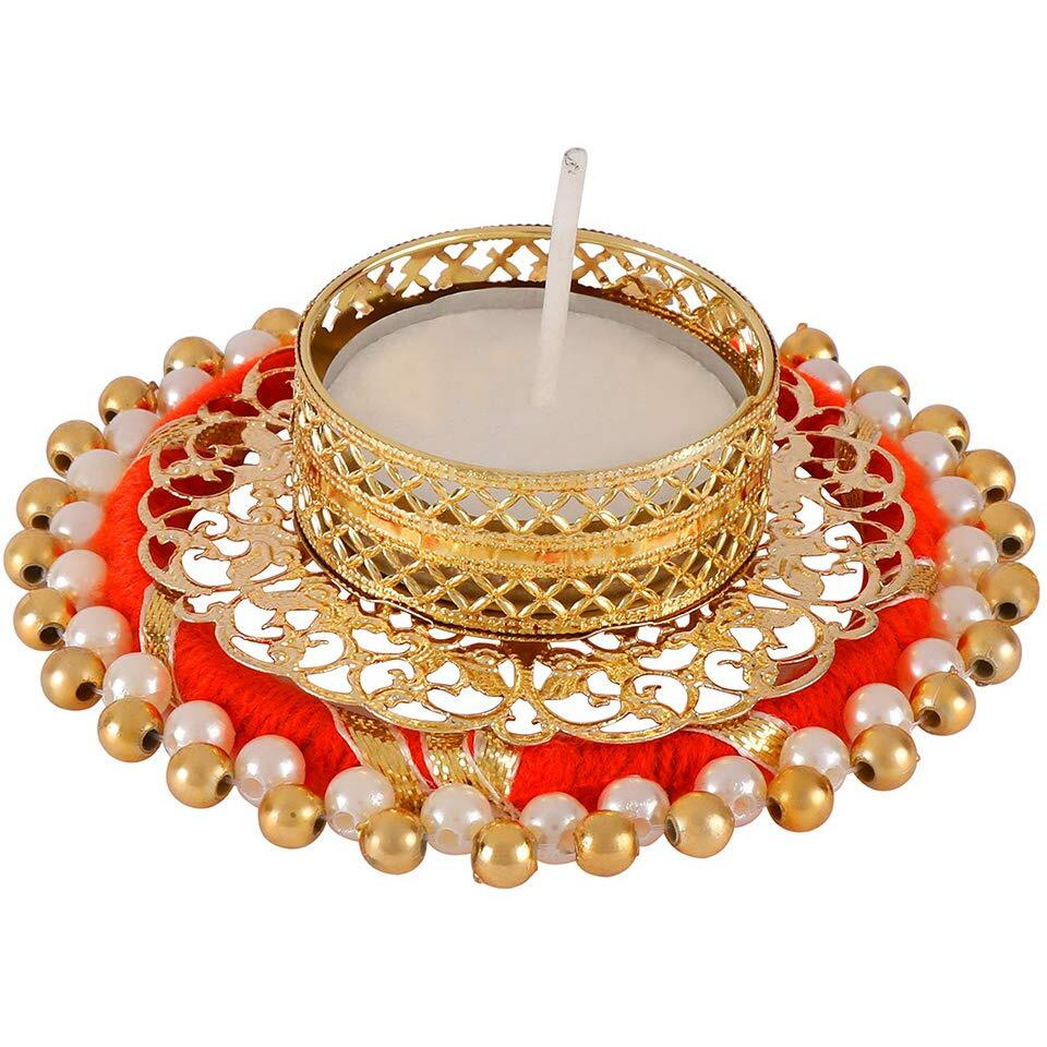 AccessHer Acrylic Diwali Diya Tealight Candle Holder -Set of 6
