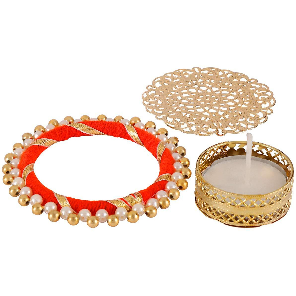 AccessHer Acrylic Diwali Diya Tealight Candle Holder/Diwali Home Decoration/Diwali /Colorful Indian Decoration for Festivals Set of 12