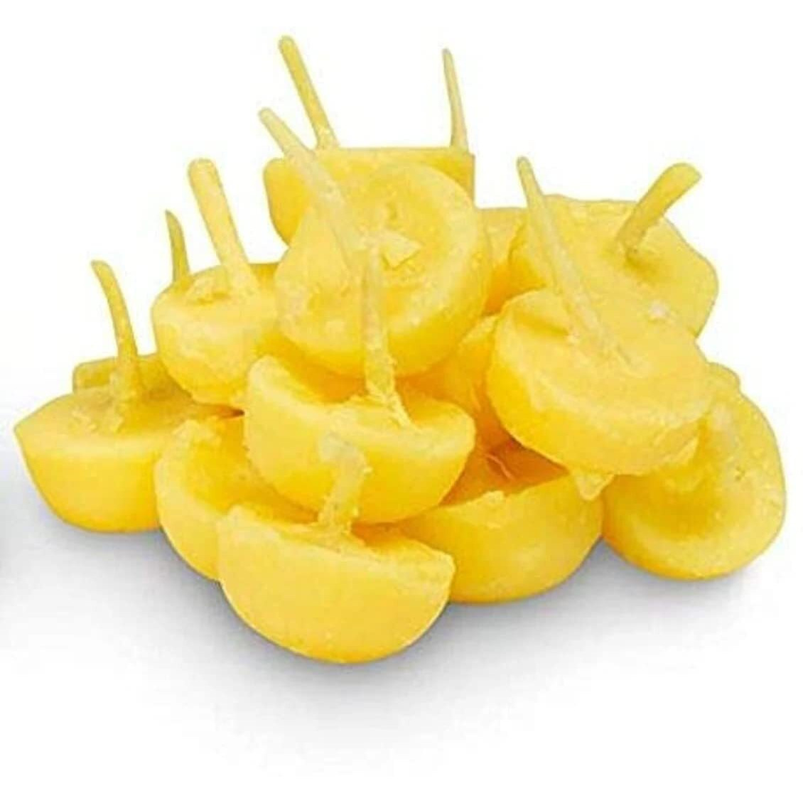CraftVatika Readymade Diya Ghee Batti Pure Cow Ghee Cotton Wicks for Poojan, Diwali Decoration Handmade Wax Free Diya for Puja (100 Pcs)