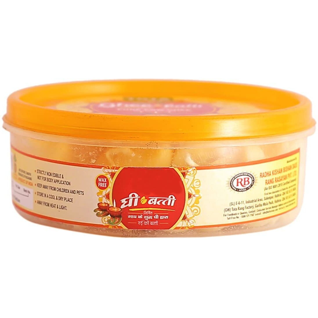 CraftVatika Readymade Diya Ghee Batti Pure Cow Ghee Cotton Wicks for Poojan, Diwali Decoration Handmade Wax Free Diya for Puja (100 Pcs)