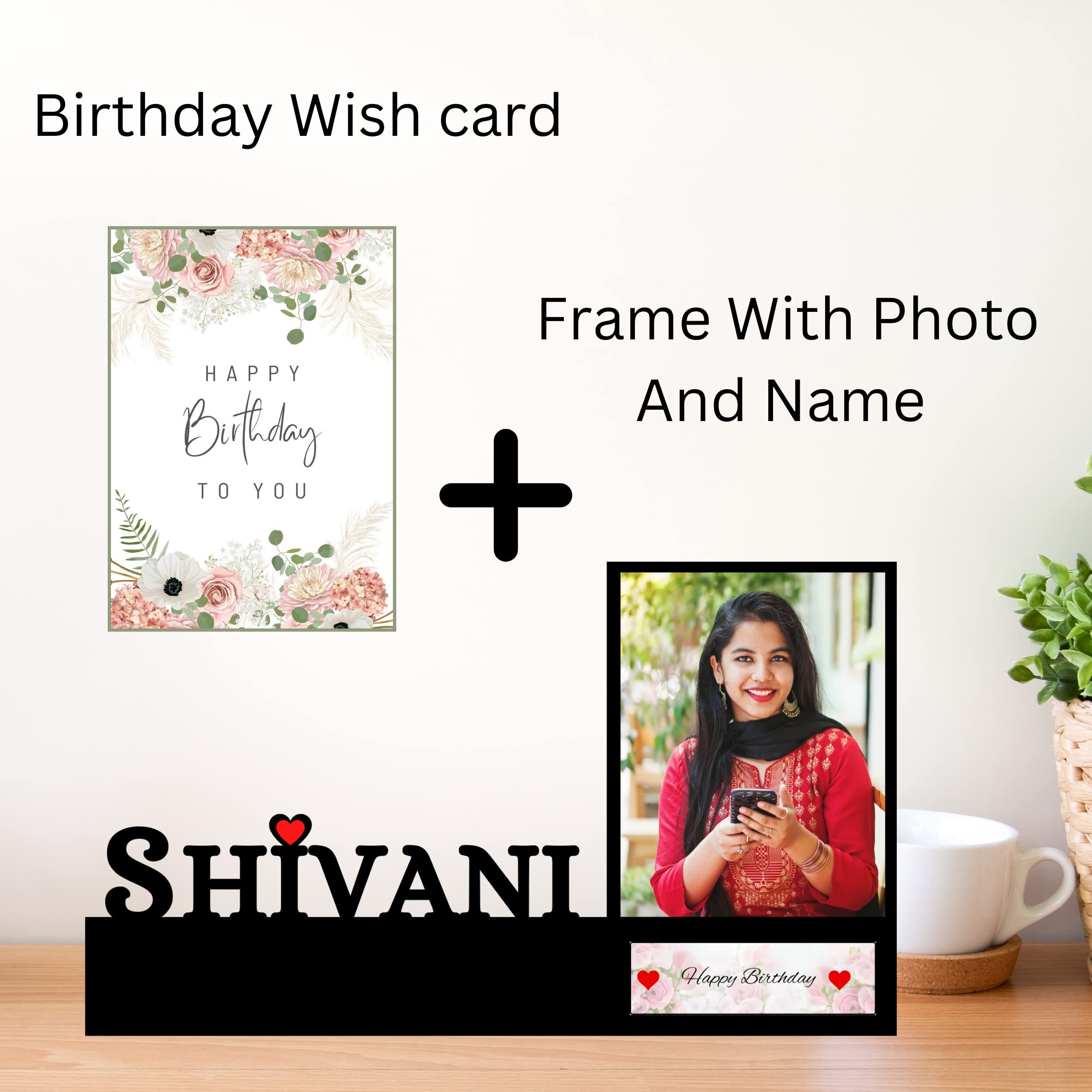 D Unique Home Decor Customized Birthday Photo Frame With Name Sign And Birthday Wish Card HD Quality Photo Plate
