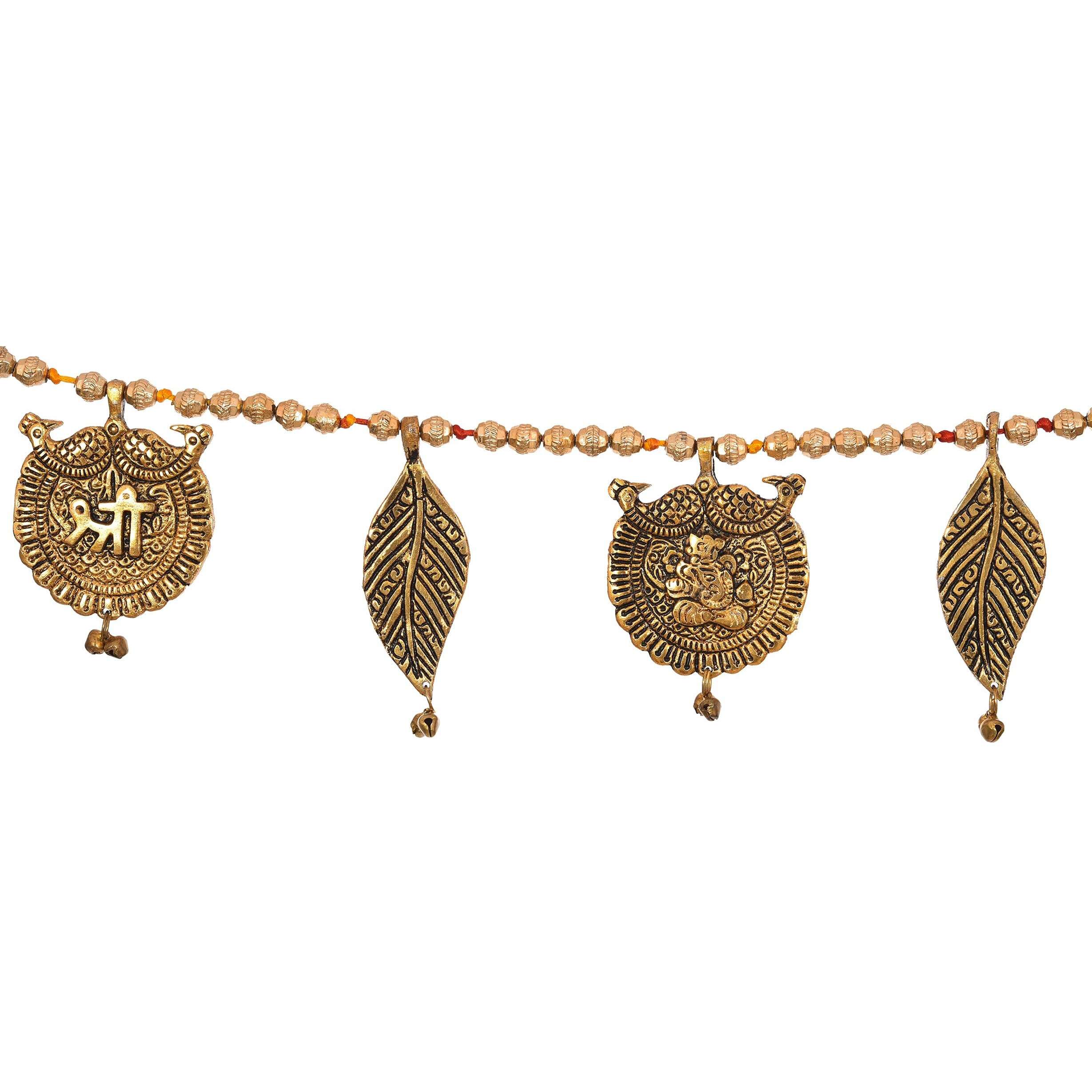 Nirmal Handicraft Oxide Metal Toran anting bandarwal Subh Labh Sri Ganesh Namah Bandarwal Diwali Decoration Golden Shubh Labh Ganesh Ji Door Bandarwal Pack of 1