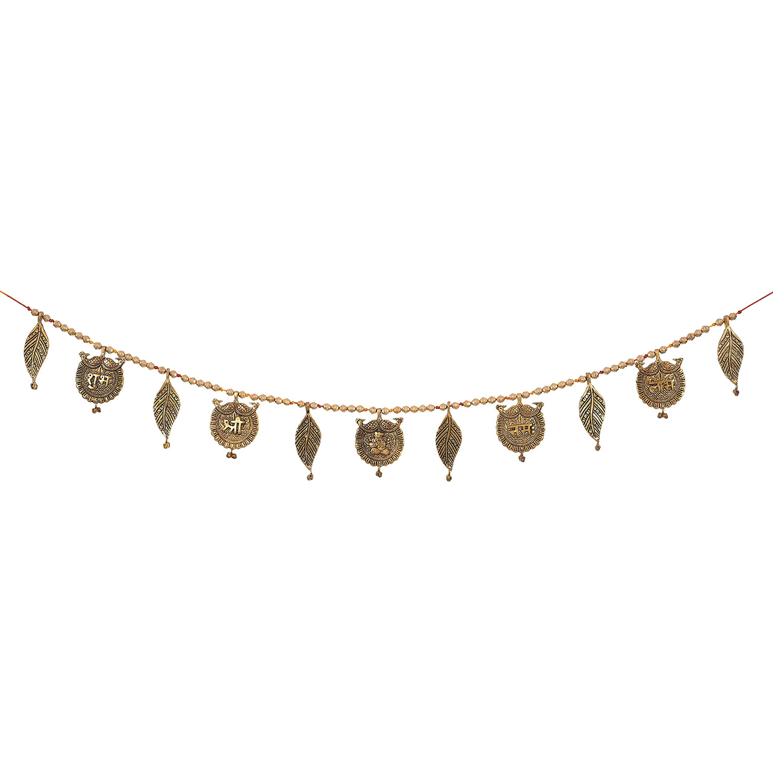 Nirmal Handicraft Oxide Metal Toran anting bandarwal Subh Labh Sri Ganesh Namah Bandarwal Diwali Decoration Golden Shubh Labh Ganesh Ji Door Bandarwal Pack of 1