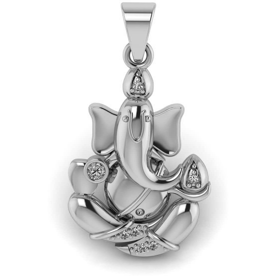 NAMDEV GEMS Ganpati Spiritual Pendant Silver Plated For Men And Women/Unique Beautiful Art Deco Ganpati Pendant For Girls