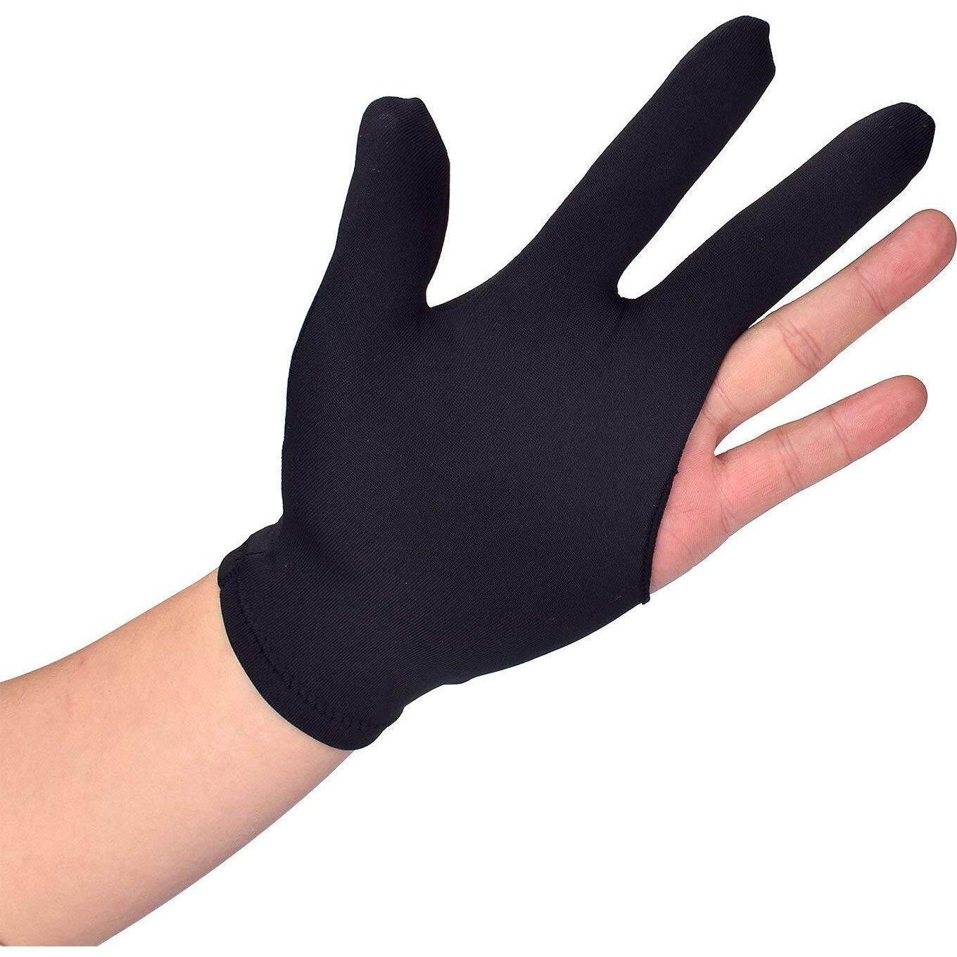 Laxmi Ganesh Billiard 5 Black Billiards Pool Snooker Cue Shooters 3 Leather Fingers Gloves