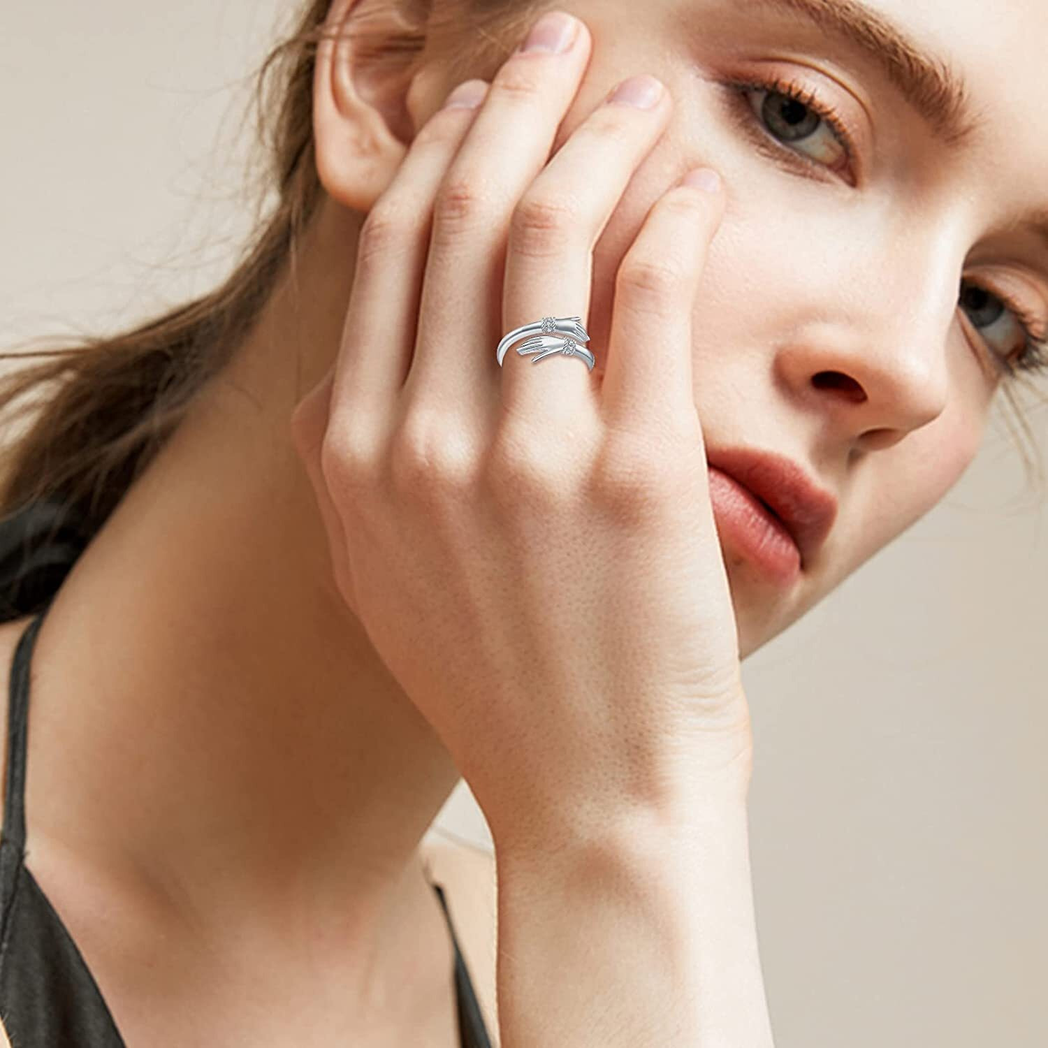 Yellow Chimes Rings for Women and Girls Silver Ring | Adjustable Crystal Rings | Silver Toned Finger Ring for Women | Birthday Gifts For Women Valentine Gift for Girls