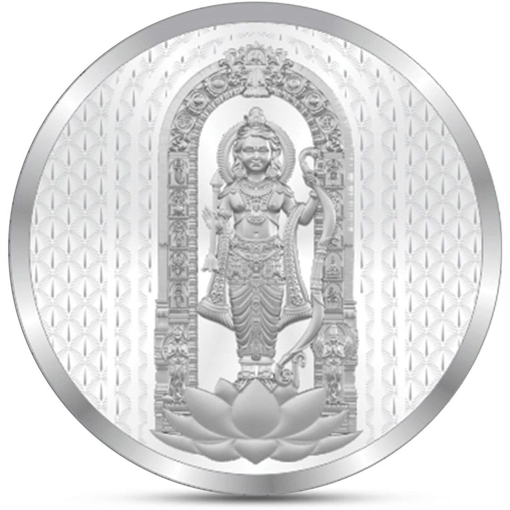 Precious Moments 100 Grams Silver Coin Lord Ram Lalla | Ayodhya Temple | Ram Mandir with Gift Box BIS Hallmarked 999 Pure By ACPL