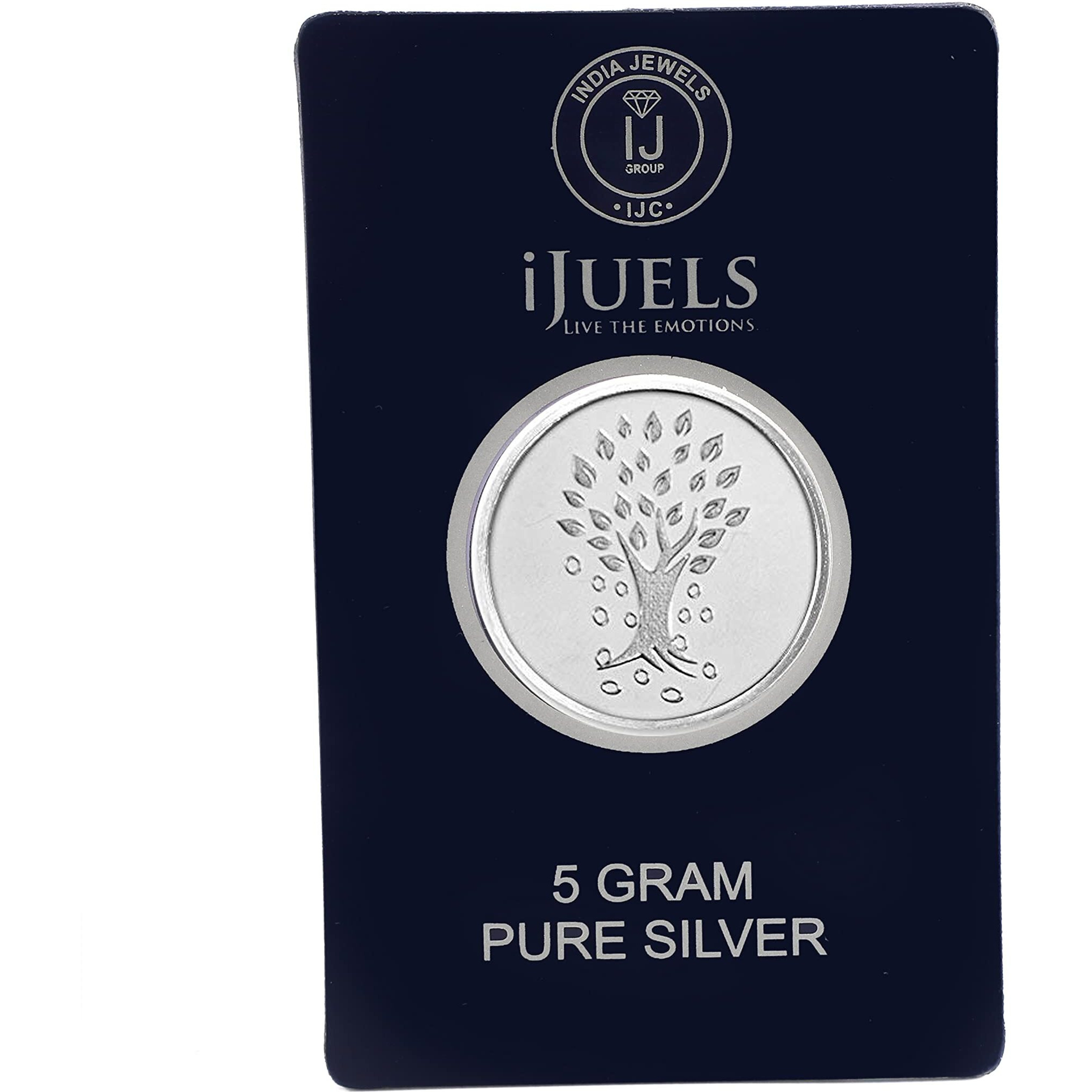 I JUELS  LIVE THE EMOTIONS 999 Silver lucky Kalpataru tree 5 gram Silver Coin temper proof pack