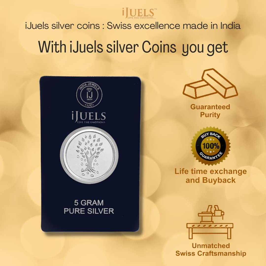 I JUELS  LIVE THE EMOTIONS 999 Silver lucky Kalpataru tree 5 gram Silver Coin temper proof pack