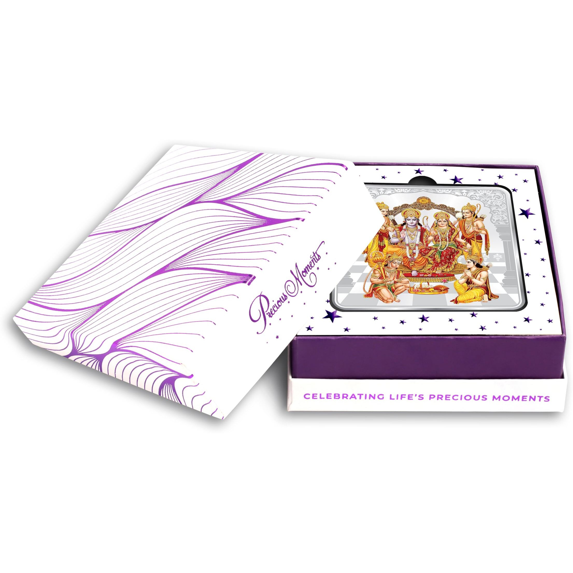 ACPL Precious Moments 100 Grams Silver Coin Ram Darbar Square Colorful Design BIS Hallmarked 999 Pure with Gift Box