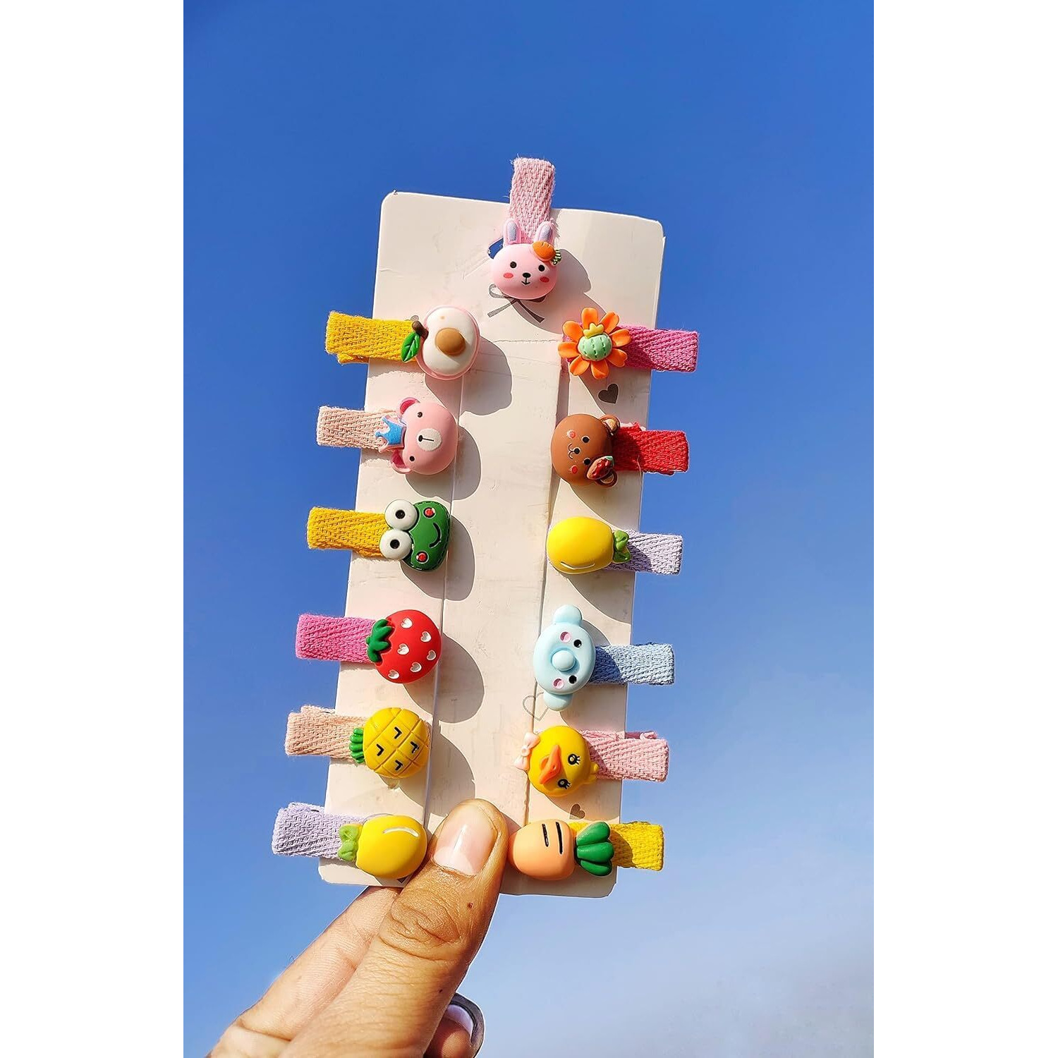 BellaStella Korean Stylish Hair Clips Cute Animal Fruit Flower and more Characters Fully Ribbon Lined For Kids And Teens Hair Accessories Pack Of 26 Pcs (Style-1)