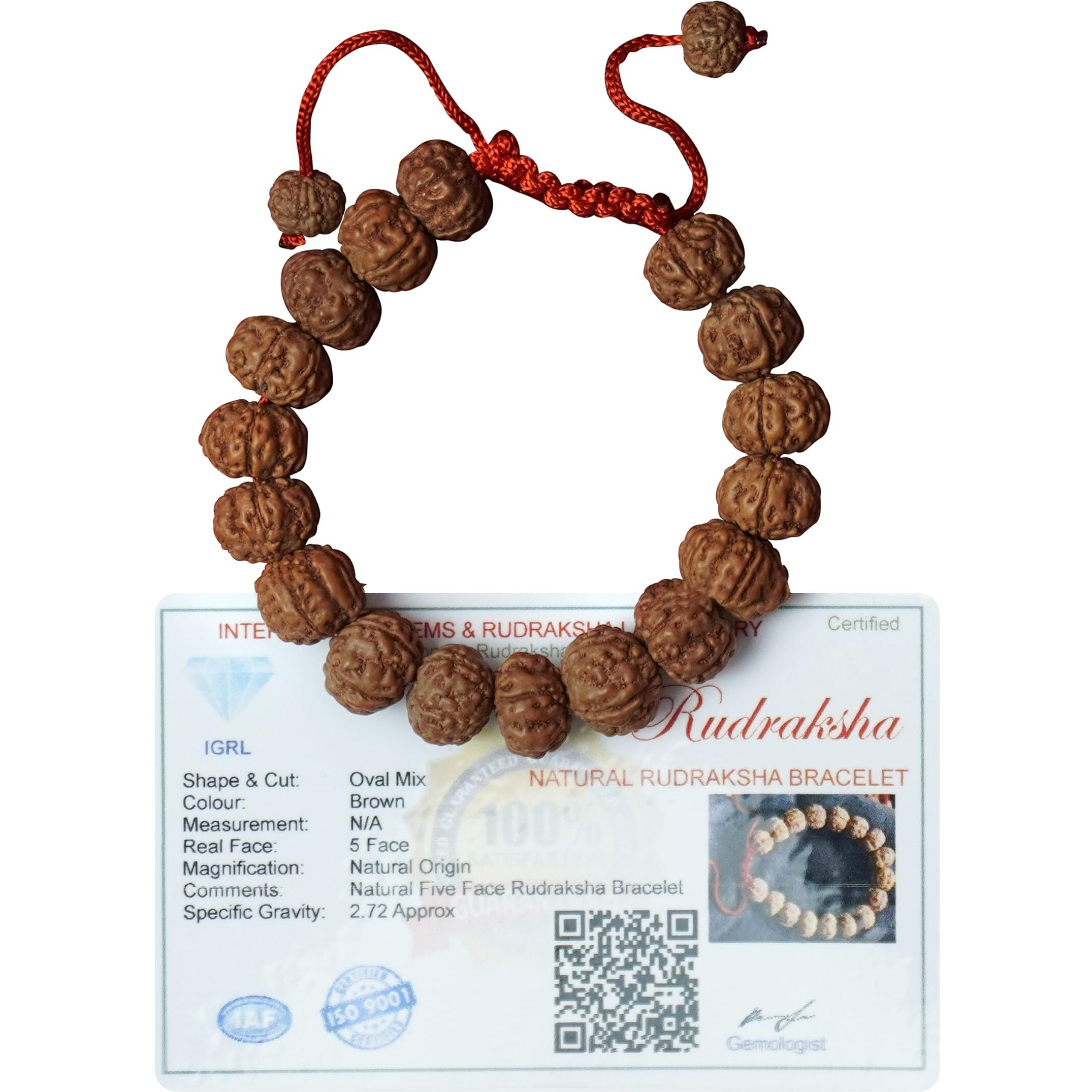 REMEDYWALA Original 5 Mukhi(Panchmukhi) Rudraksha Bracelet With Certificate | AAA Grade Unisex both for Men and Women