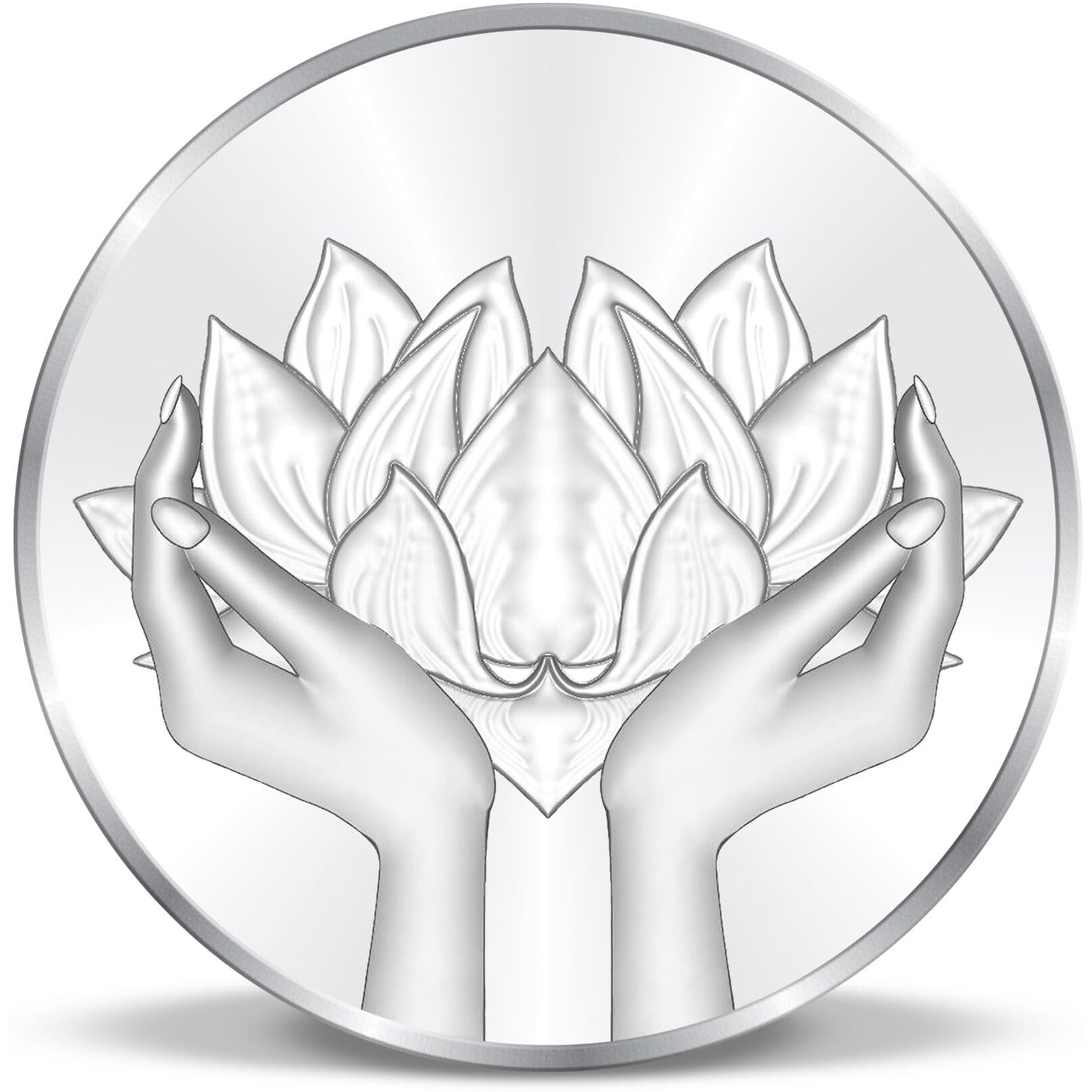 Precious Moments 50 Grams Silver Coin Lotus BIS Hallmarked 999 Pure by ACPL