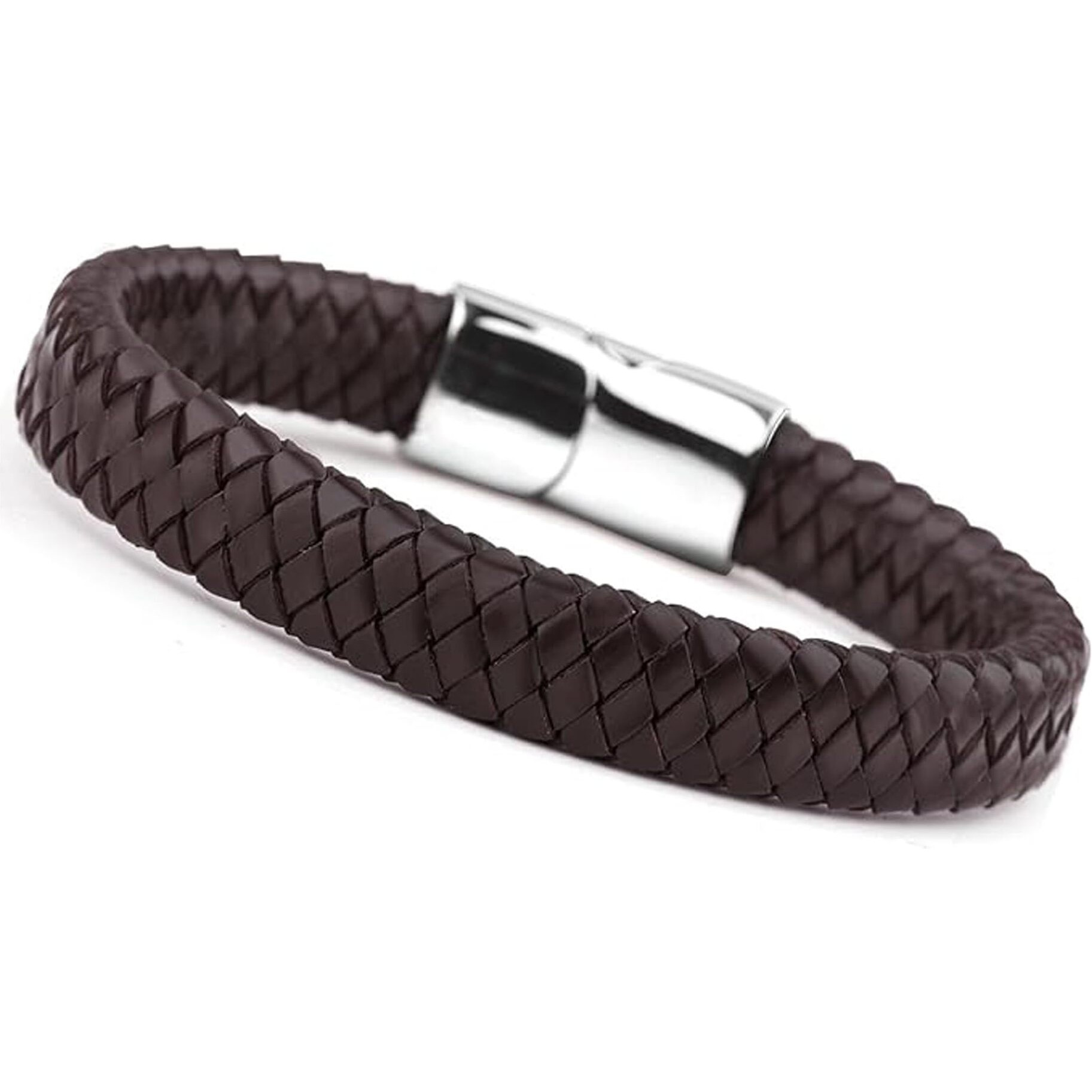 Fashion Frill Stylish Bracelet For Men Leather Bracelet Magnetic Clasp Wraparound Brown Charm Bracelets For Men Boys Girls Accessories Mens Jewellery Love Gifts
