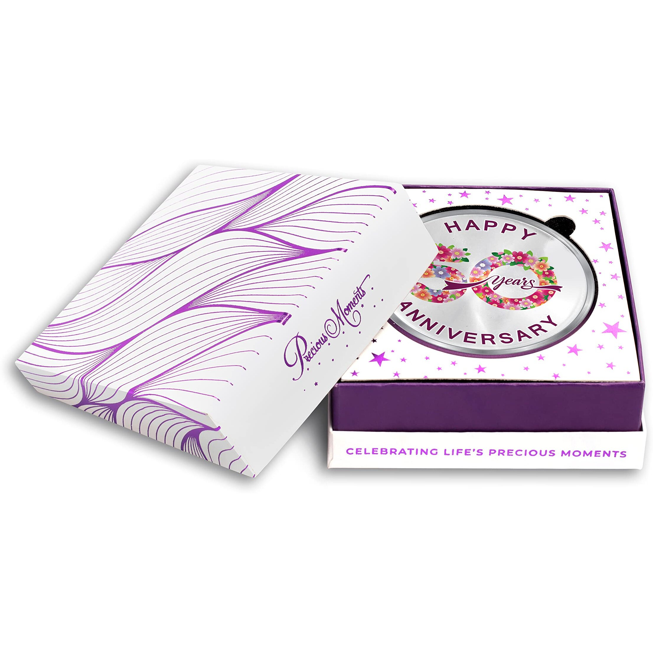 ACPL Precious Moments BIS Hallmarked Silver Coin 50th Happy Anniversary Floral Design 50 gm 999 Pure