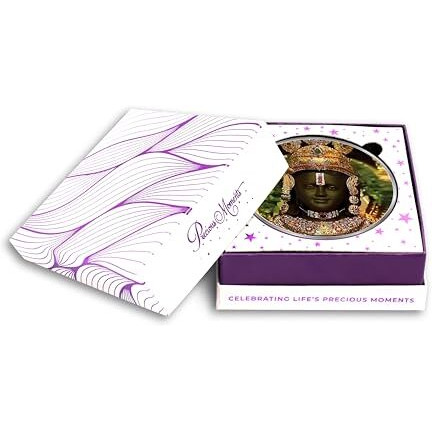 Precious Moments 100 Gram Silver Coin Ram Lalla | Ram Mandir | Ayodha Temple | Colorful Designs 999 Pure BIS Hallmarked with Gift Box by ACPL