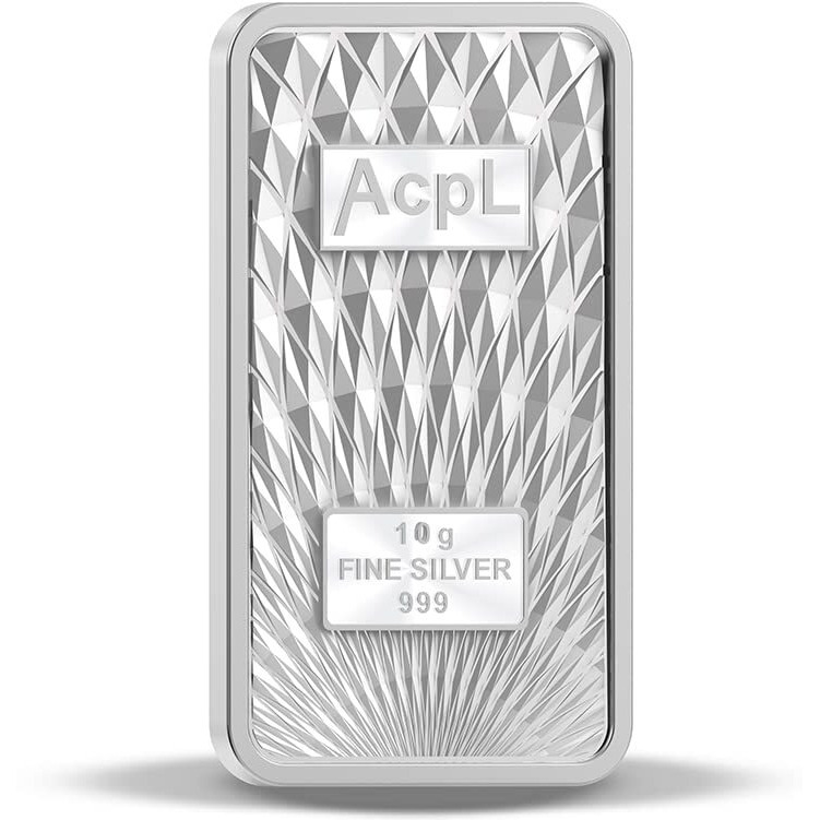 ACPL Precious Moments BIS Hallmarked 10 Gram Silver Coin Bar Blister Packing 999 Purity