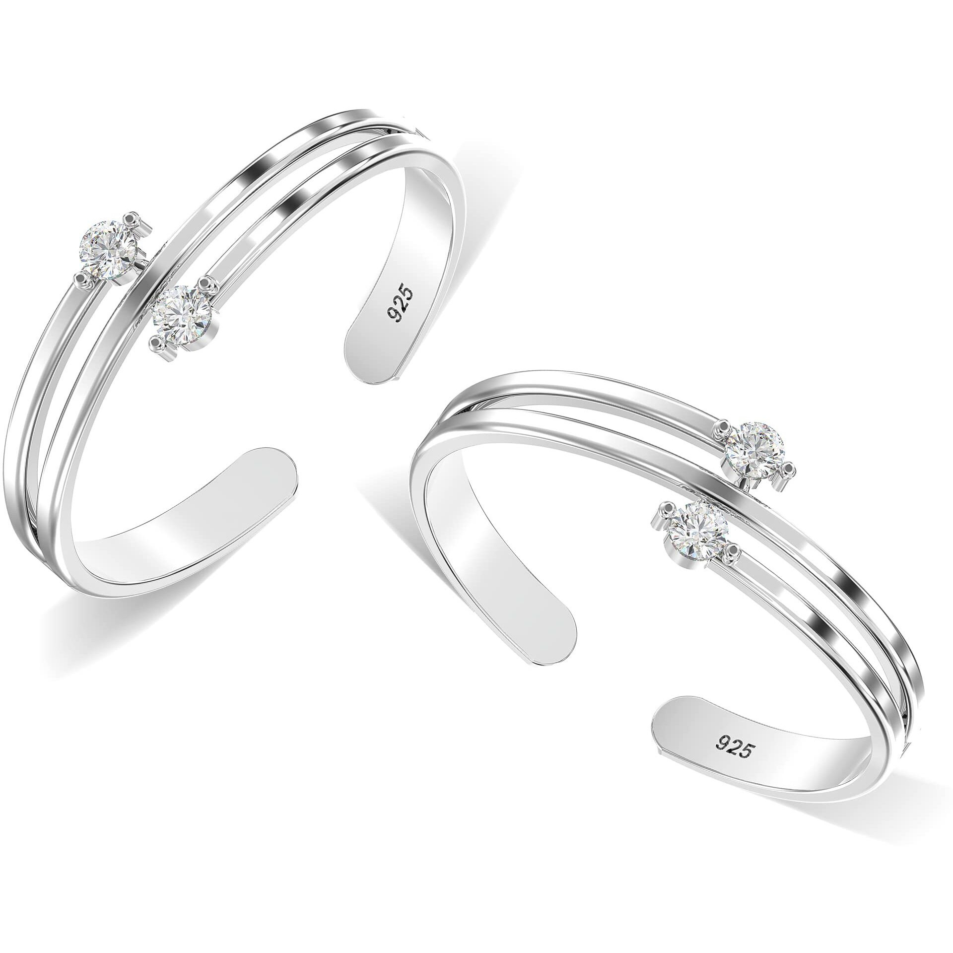 Silver Style 925 Sterling Silver BIS Hallmarked Toe Ring For Women