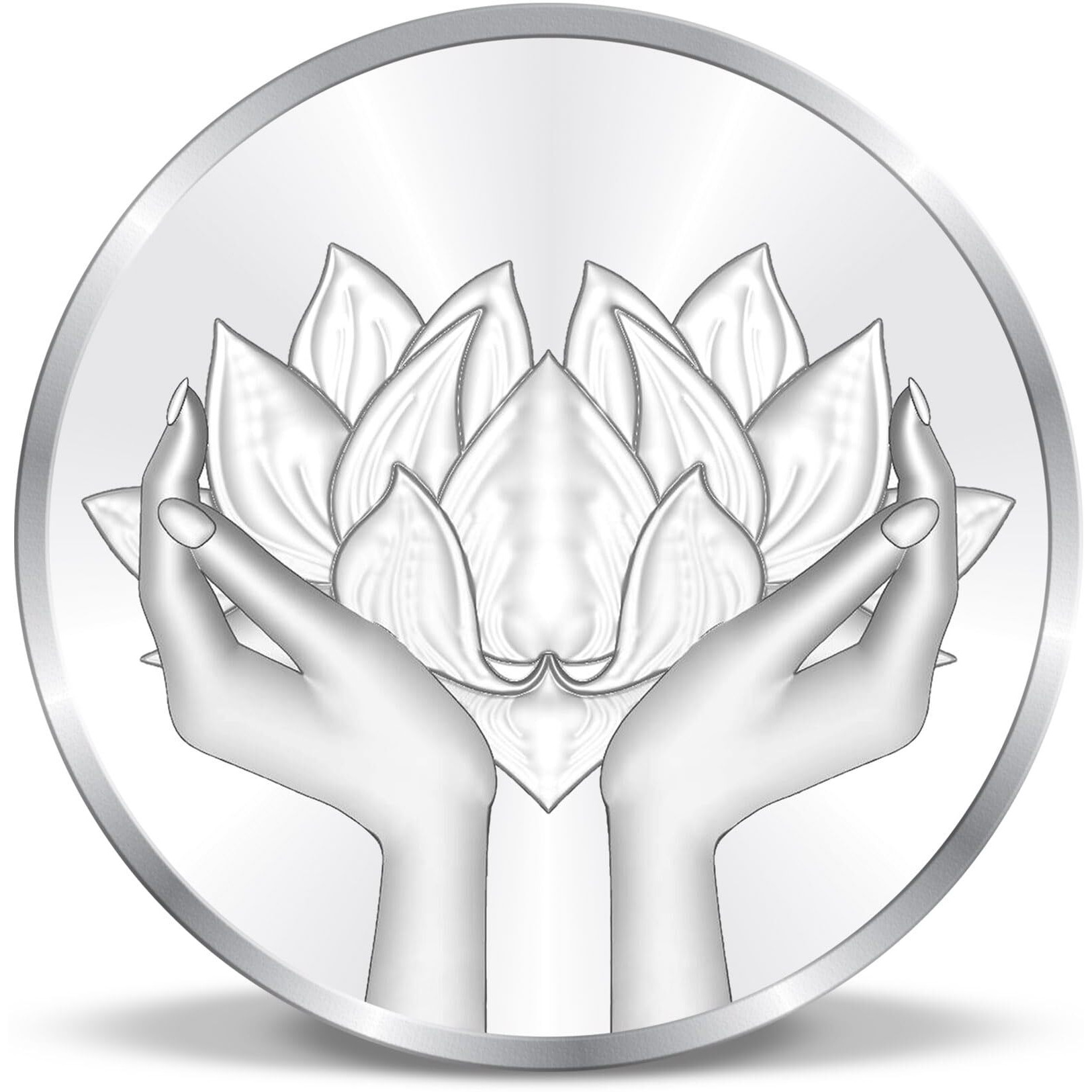 ACPL Precious Moments BIS Hallmarked Lotus Plain Silver Coin 20 Gram 999 Pure