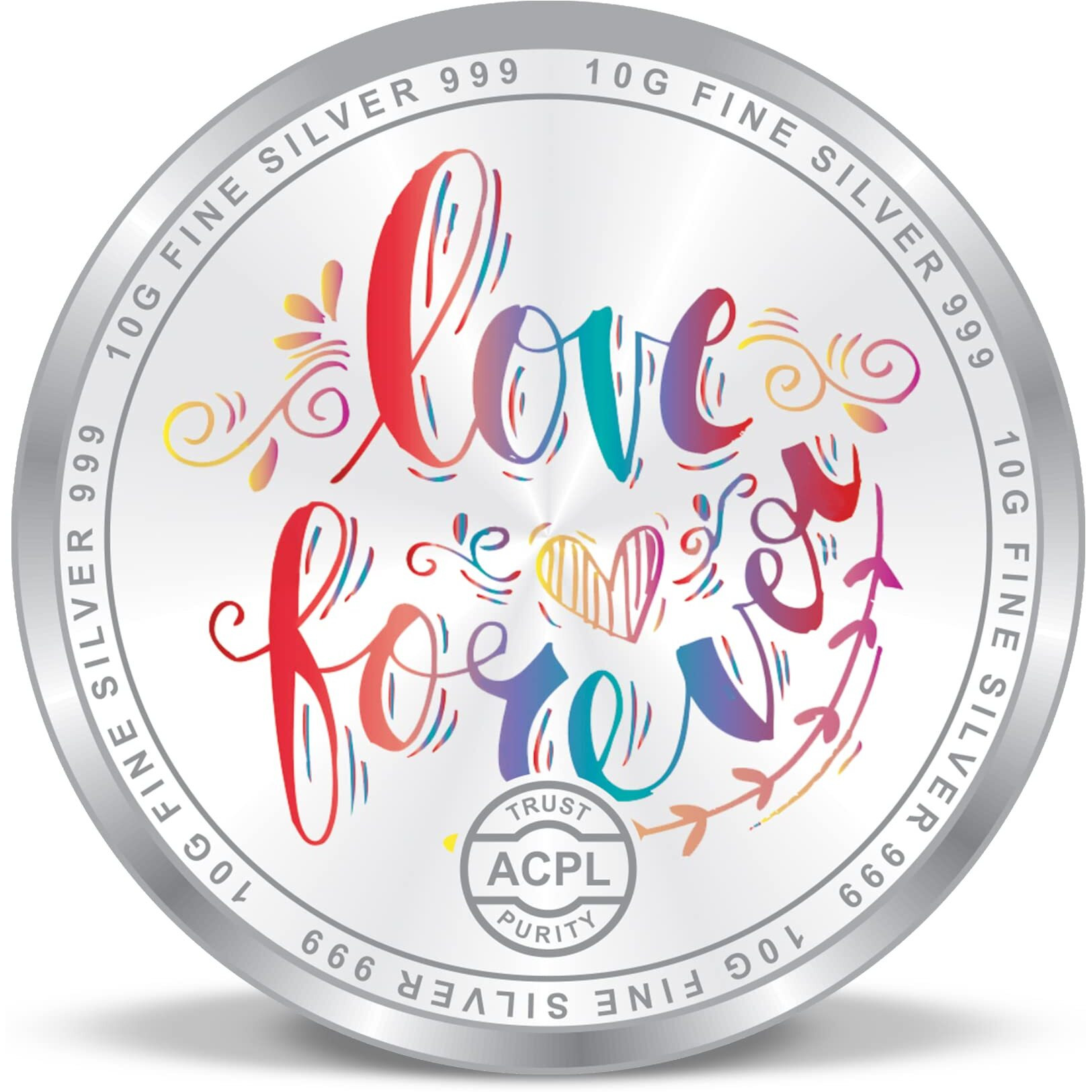 ACPL Precious Moments BIS Hallmarked Silver Coin 25th & 50th Happy Anniversary Floral Design 999 Pure