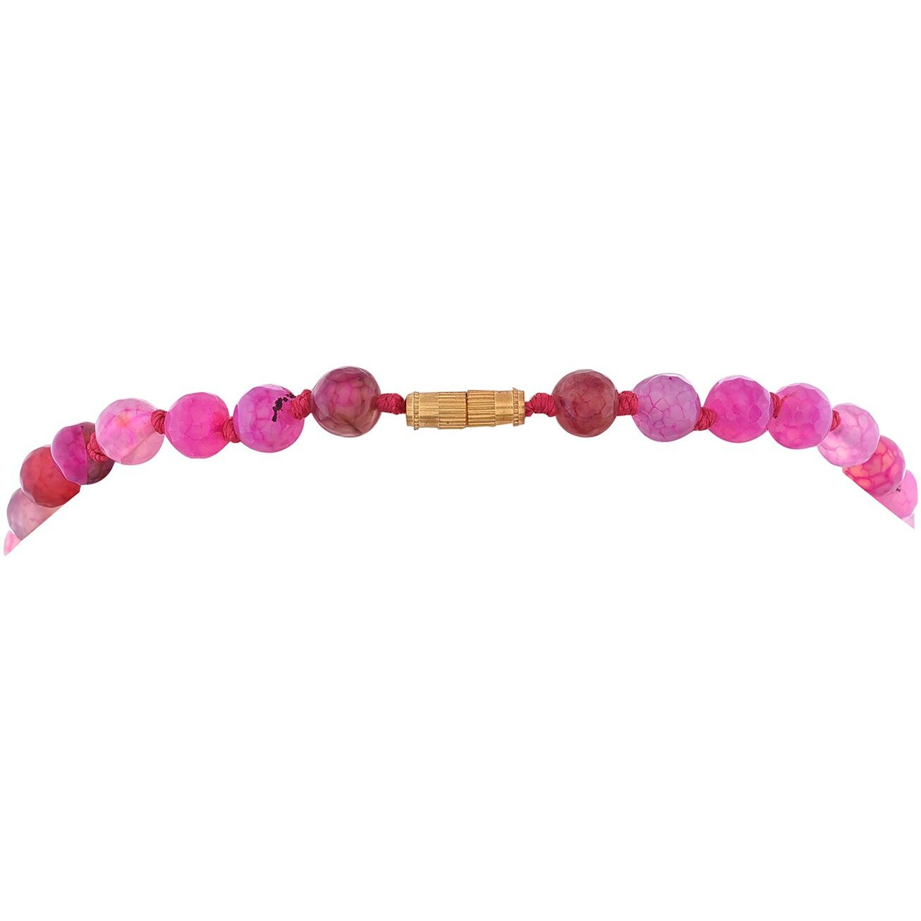 Ratnavali Jewels Designer Pink Leheriya Onyx Stone Beads Necklace Single Line for Women & Girls RV2973 (Pink)