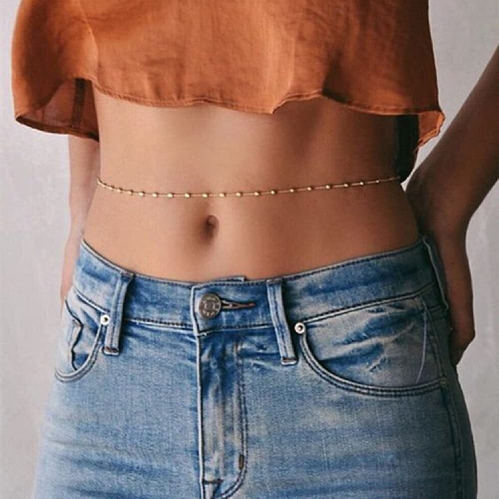 Aaishwarya Golden Thin Metallic Waist Chain/Belly Waist Belt Chain for Women and Girls | Kamarband for Women | Waist Chain for Women | Belts for Women | Waist Chain | Hip Chain Women Saree