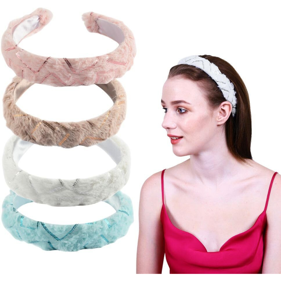 Radhu & Kabby Pack of 4 | Trendy Hair Bands | Non Slip Cute Headband | Fits Women and Girls of All Age Group | Daily Fashion Hairbands for Party | Same Product as Pic