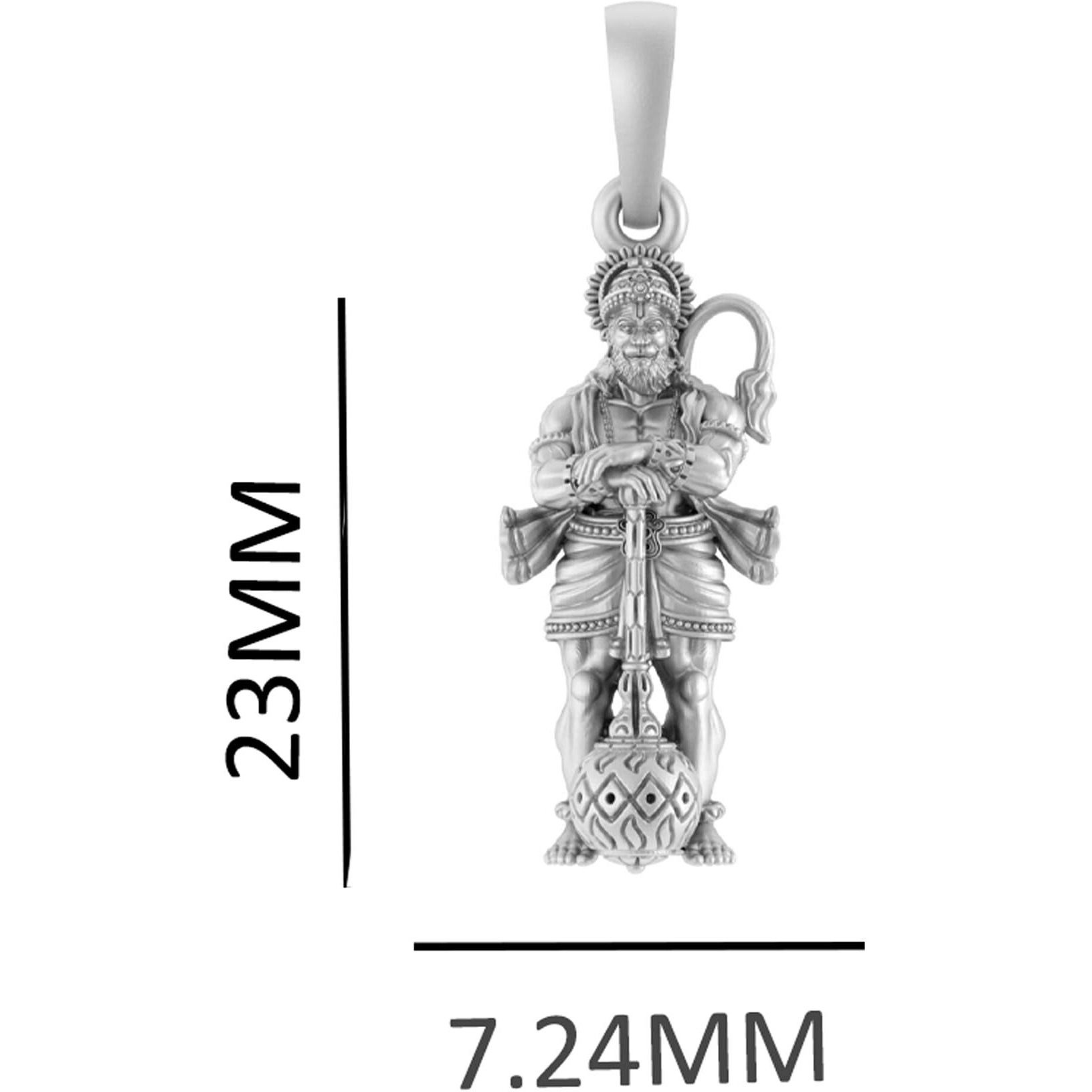 AKSHAT SAPPHIRE Sterling Silver (92.5% purity) God Hanuman Pendant for Men & Women Pure Silver Lord Bajrang Bali Locket for Good Health & Wealth