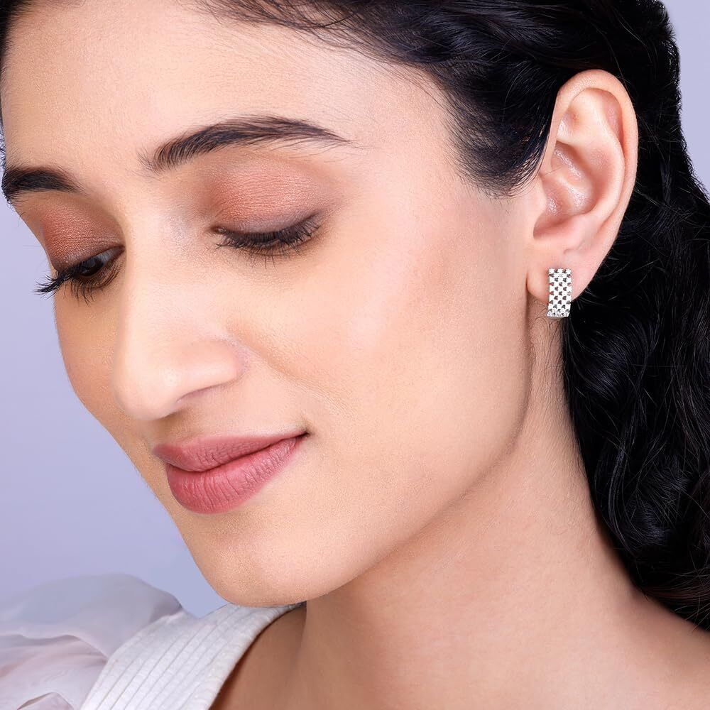 GIVA 925 Silver Rose Gold Anushka Sharma Chunky Charm Hoops|Gifts For Girlfriend,Rakshabandhan Gift For Sister Bhabhi,Women&Girls|With Certificate Of Authenticity And 925 Stamp|6 Month Warranty
