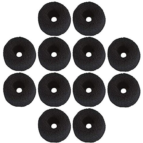 TRIPIN Thick Rubber Bands Hair Band Cottonthread, Extra Soft Colorful Bun Ponytail Holders for Girls and Women (8CM) - Pack of 12 (Black)