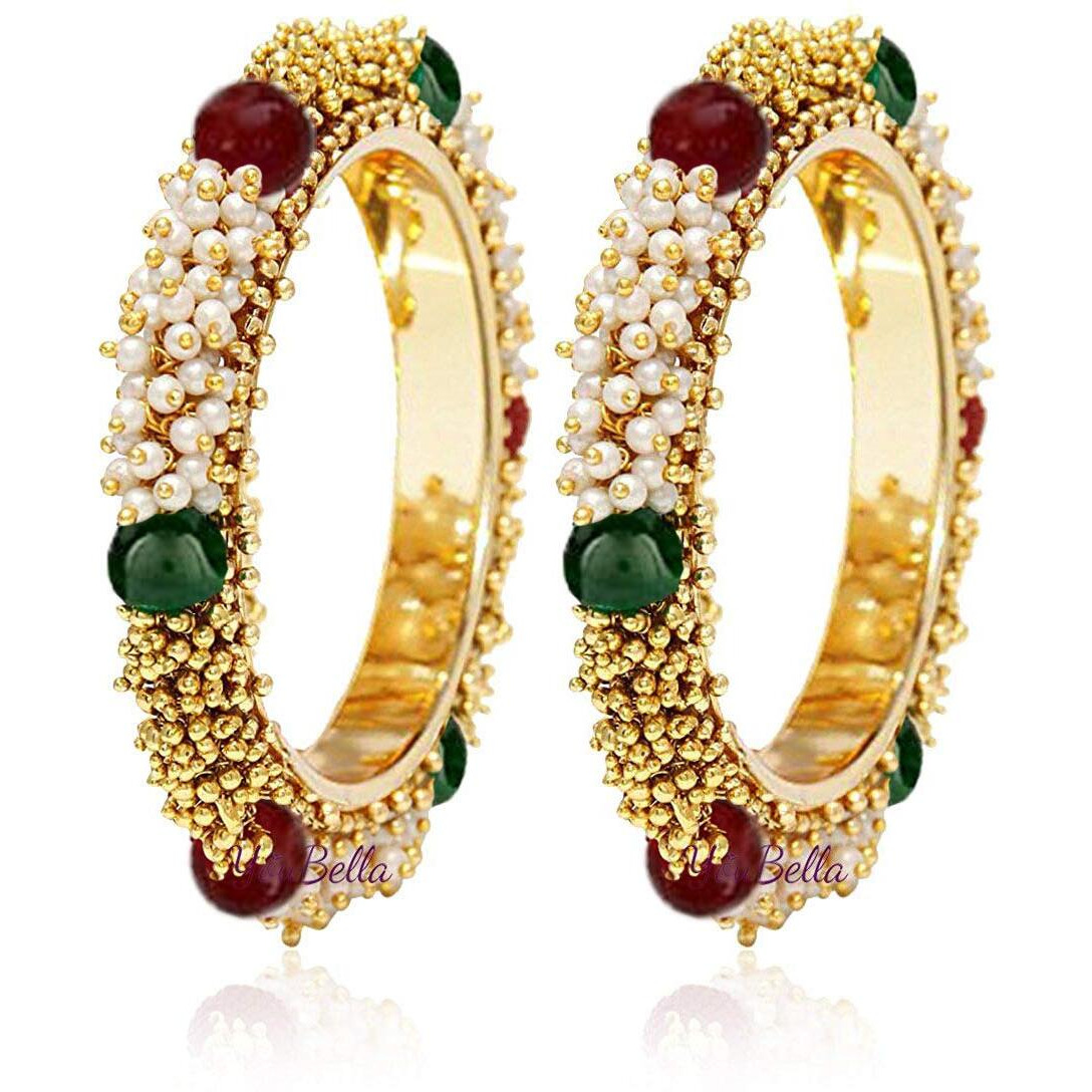YouBella Gold Plated Bangles Jewellery For Girls/Women (2.6)