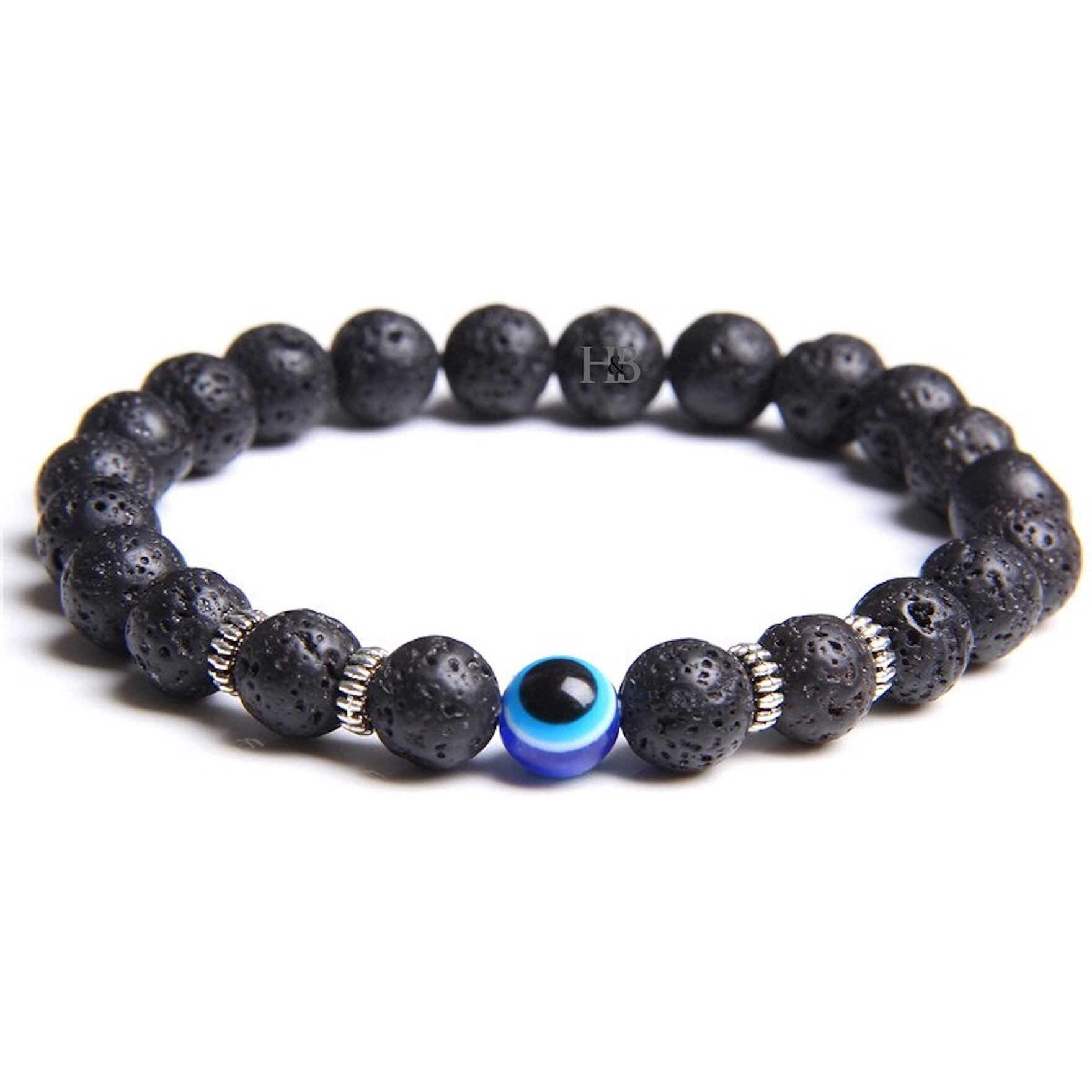 Hot And Bold Evil Eye Beads Triple Protection Nazaria Bracelet Natural Stones With Certificate Of Authenticity - Womens