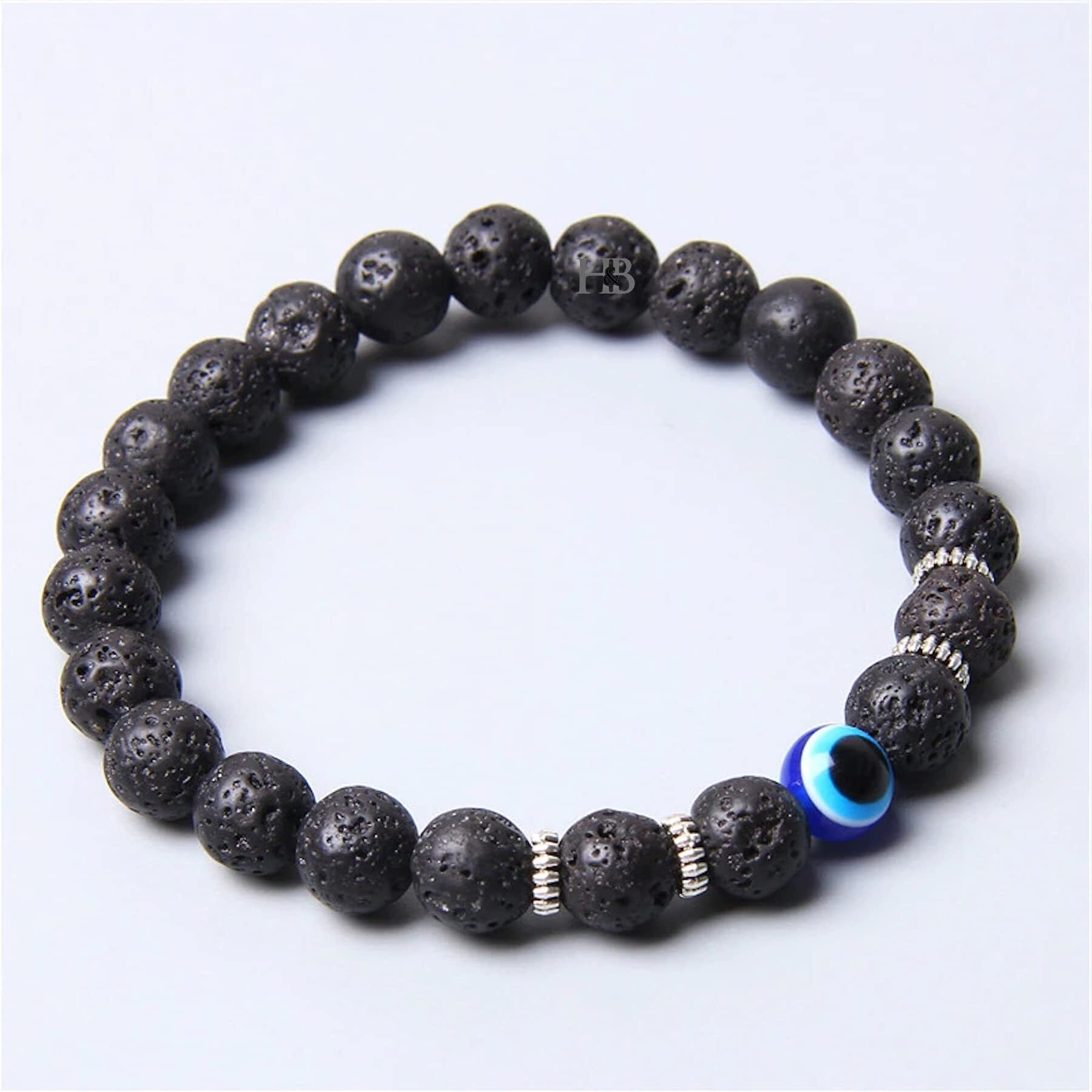 Hot And Bold Evil Eye Beads Triple Protection Nazaria Bracelet Natural Stones With Certificate Of Authenticity - Womens