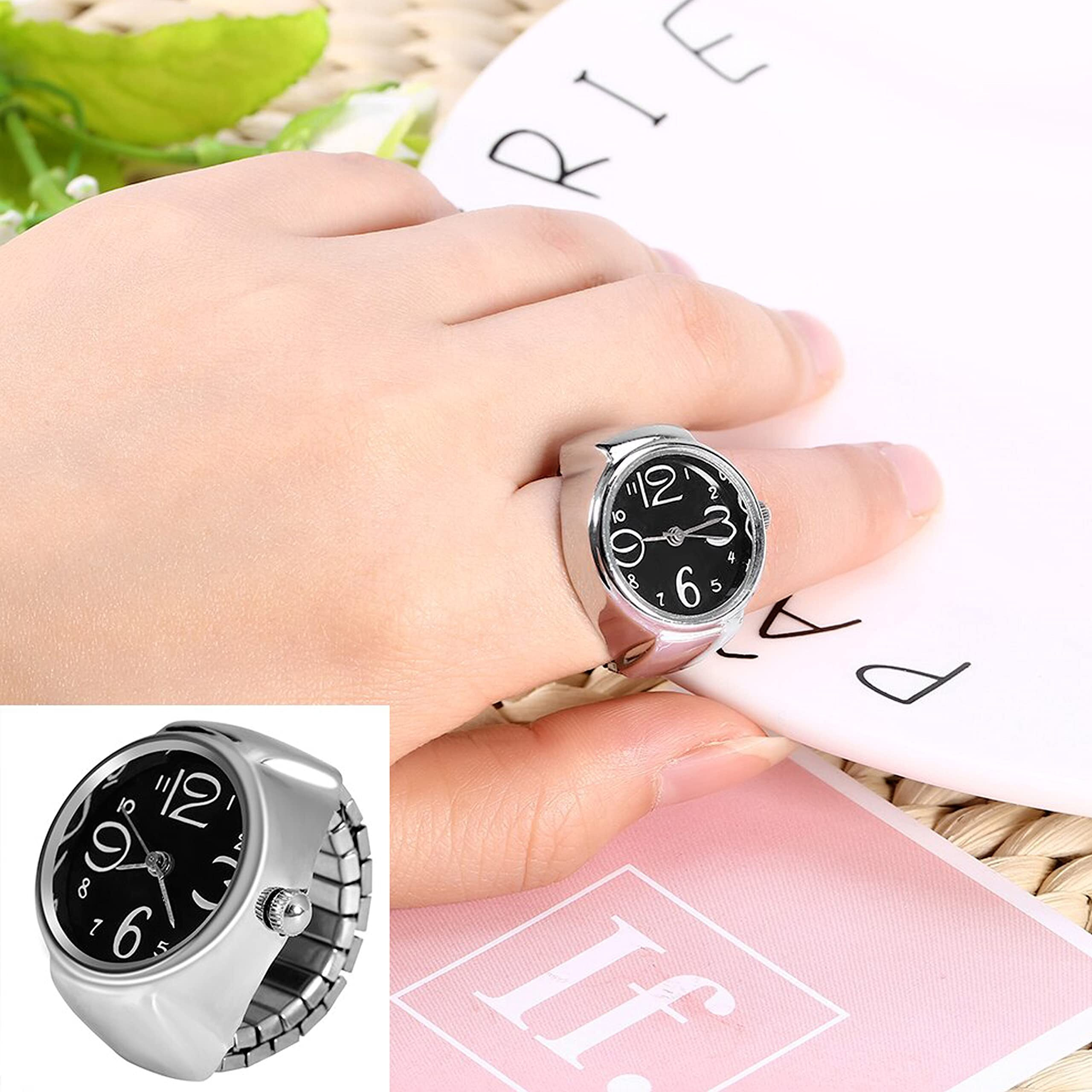 Fashion Frill Watch Design Rings For Women Stylish Silver Stretchable Ring For Girls Women Gift for Sister Silver Ring 3 Months Warranty