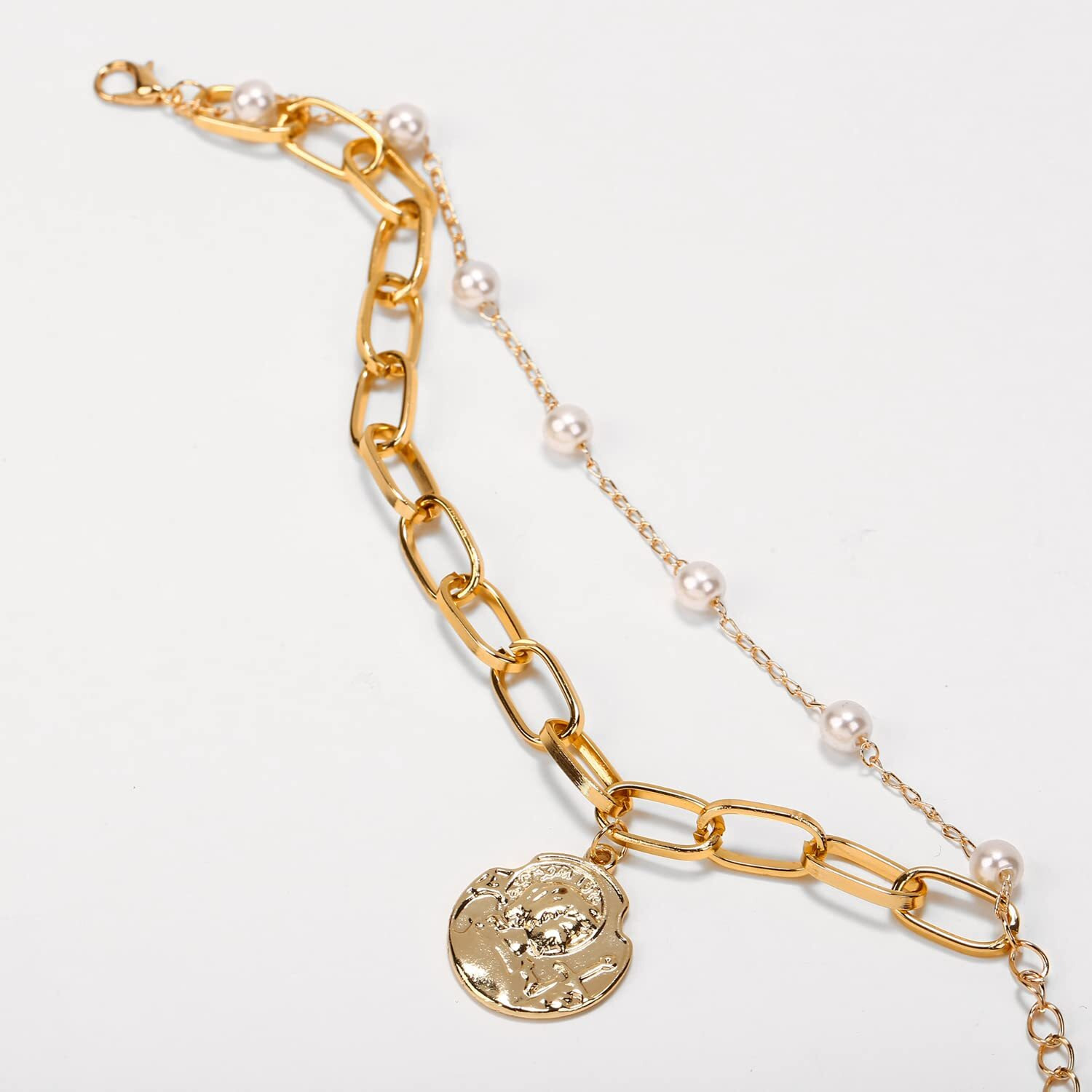Shining Diva Fashion Latest Stylish Gold Plated Charm Bracelet for Women and Girls (14671b)