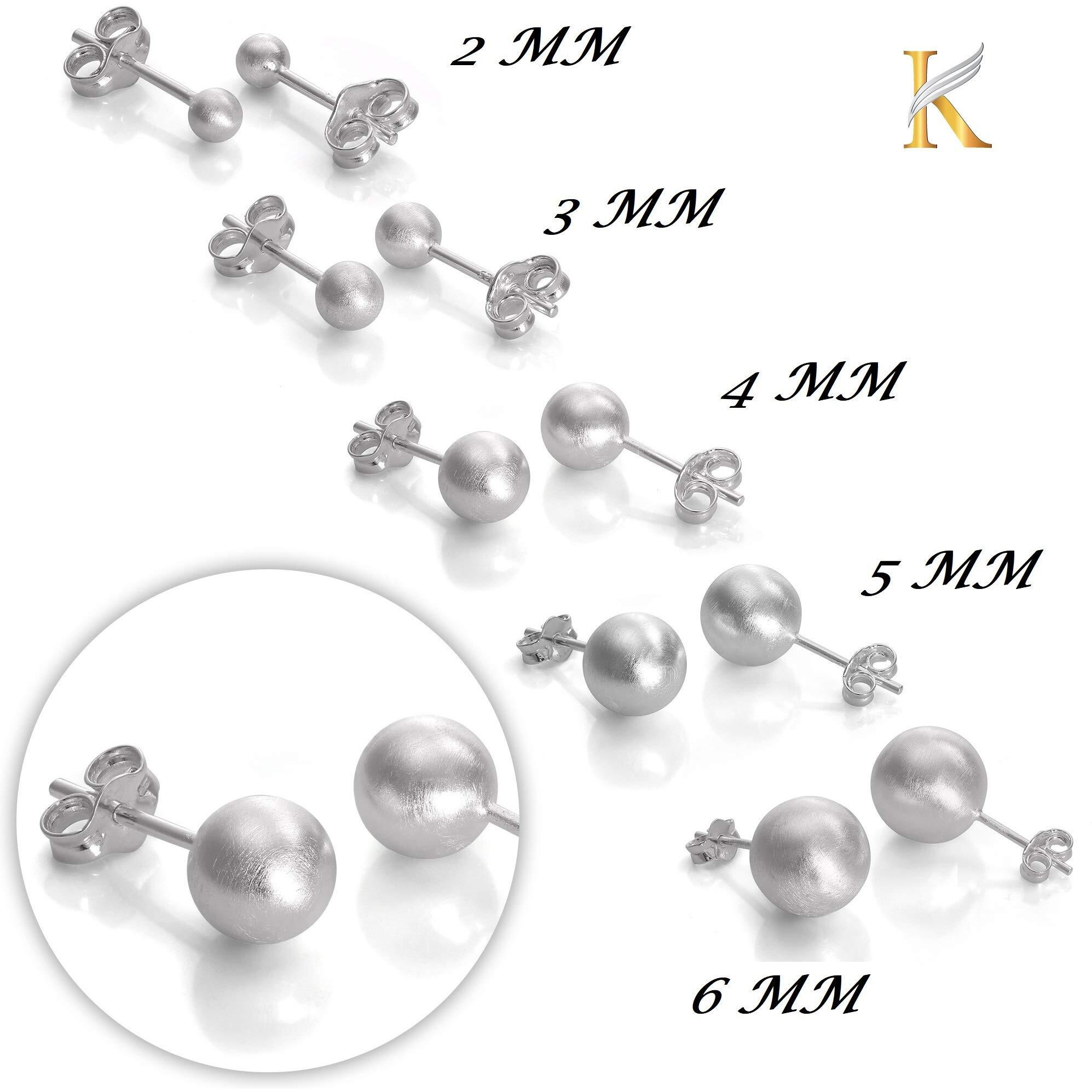 KUKSHYA JEWELLERS Exclusive 925 Pure Silver Stud Earrings for Baby Girl, Men, Women, Girls & Boys (BALL STUD 5MM) (5)