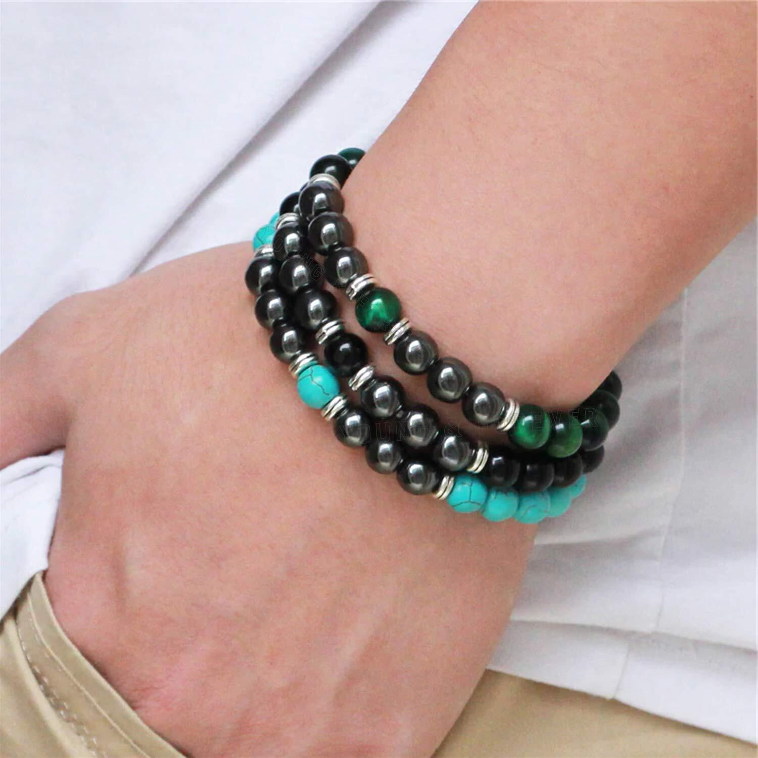 Young & Forever Gift Bracelet for Unisex Adult (Black)