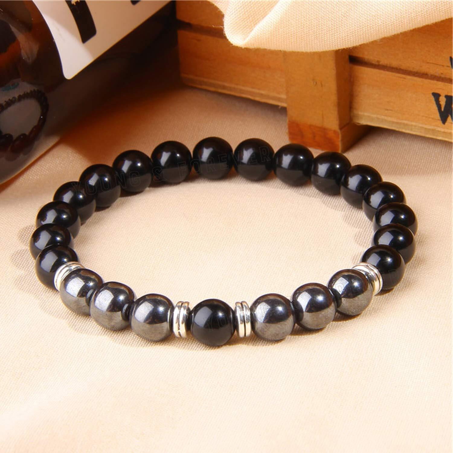 Young & Forever Gift Bracelet for Unisex Adult (Black)