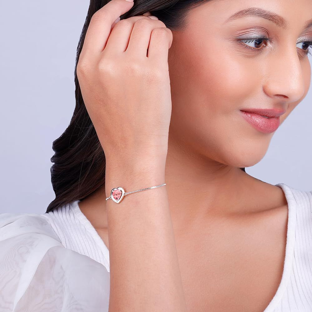GIVA 925 Silver Valentine Bracelet, Adjustable |, Rakhi Rakshabandhan Gift for Sister Bhabhi, Gifts for Women & Girls | With Certificate of Authenticity and 925 Stamp | 6 Months Warranty*