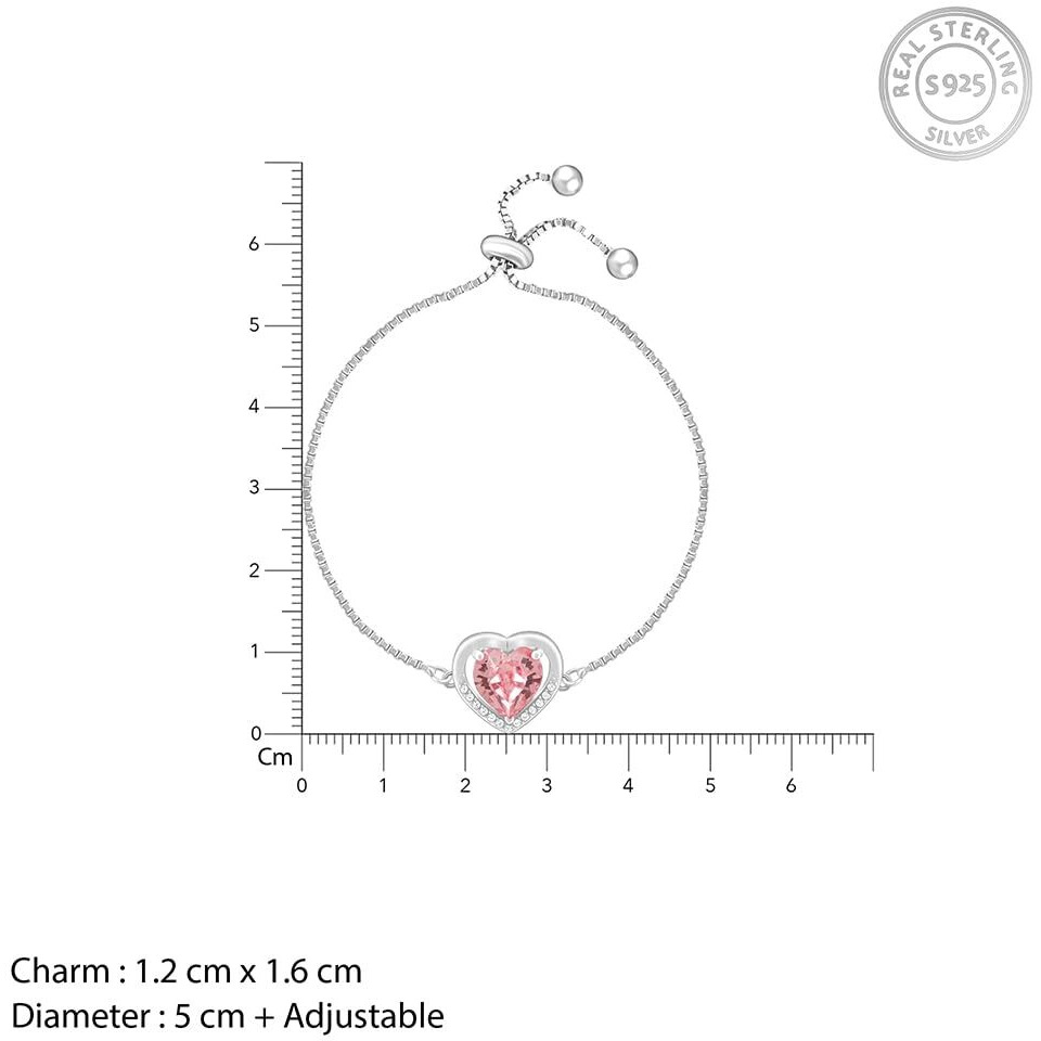 GIVA 925 Silver Valentine Bracelet, Adjustable |, Rakhi Rakshabandhan Gift for Sister Bhabhi, Gifts for Women & Girls | With Certificate of Authenticity and 925 Stamp | 6 Months Warranty*