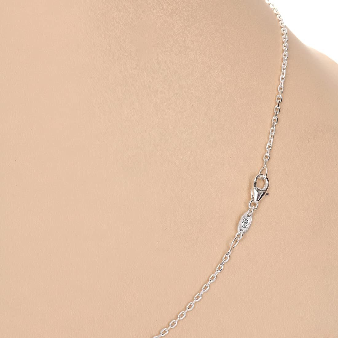 Clara Anti-Tarnish 92.5 Sterling Silver Link Chain Necklace in 16 18 24 inches For Women & Girls