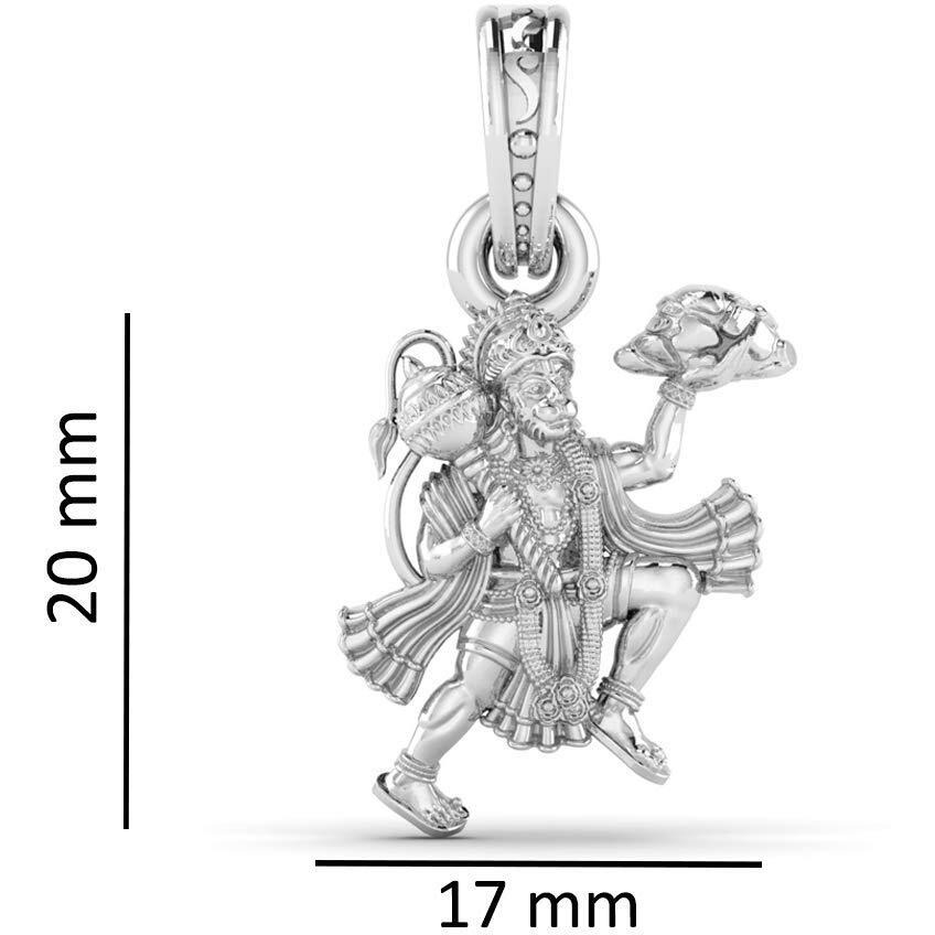 Akshat Sapphire Sterling Silver (92.5% purity) Hanuman Pendant for Men & Women Pure Silver Bajrang Bali Locket for Good Health & Wealth