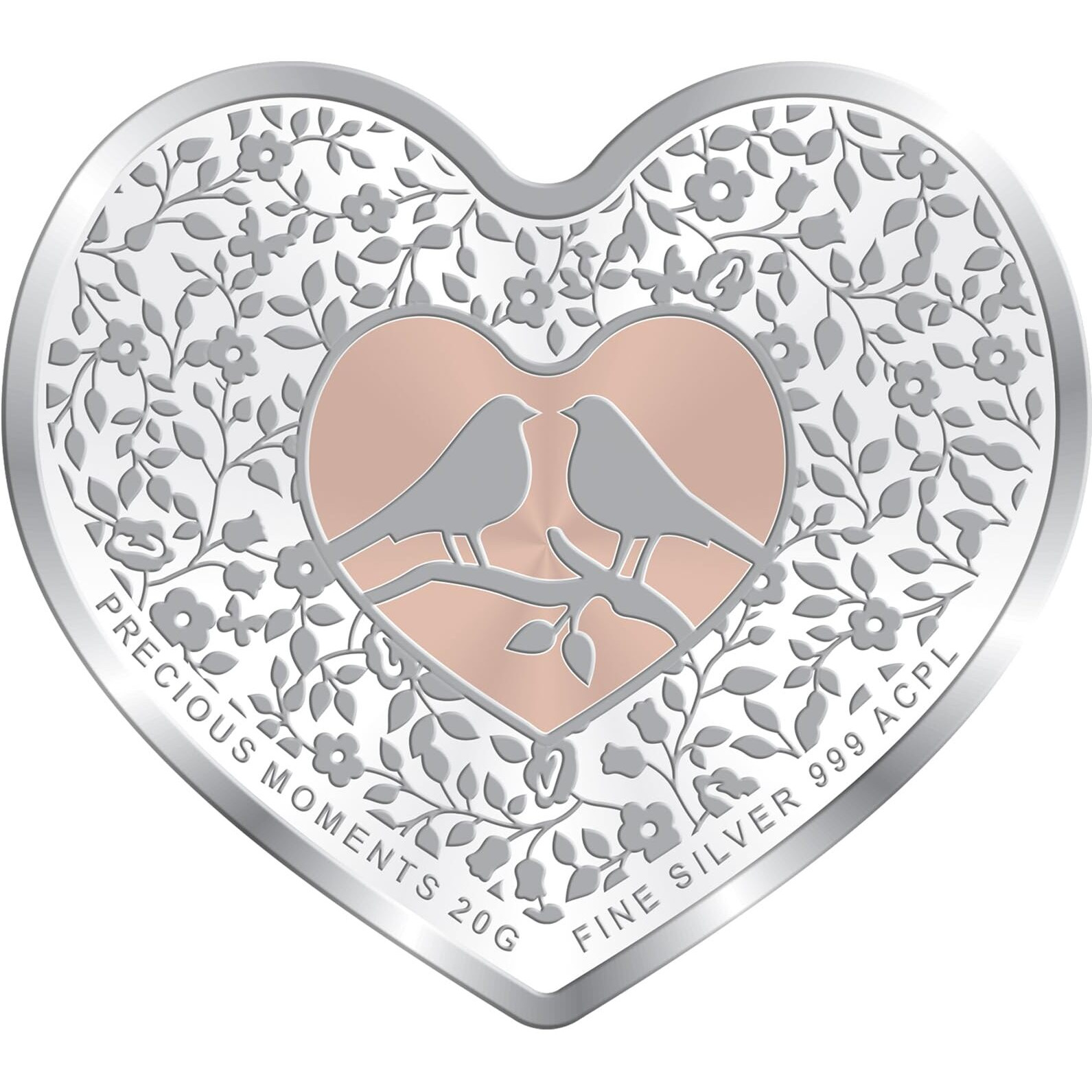 Precious Moments BIS Hallmarked Heart of Love 20 Gram Silver Coin - Perfect Wedding, Anniversary, and Valentines Gift by ACPL
