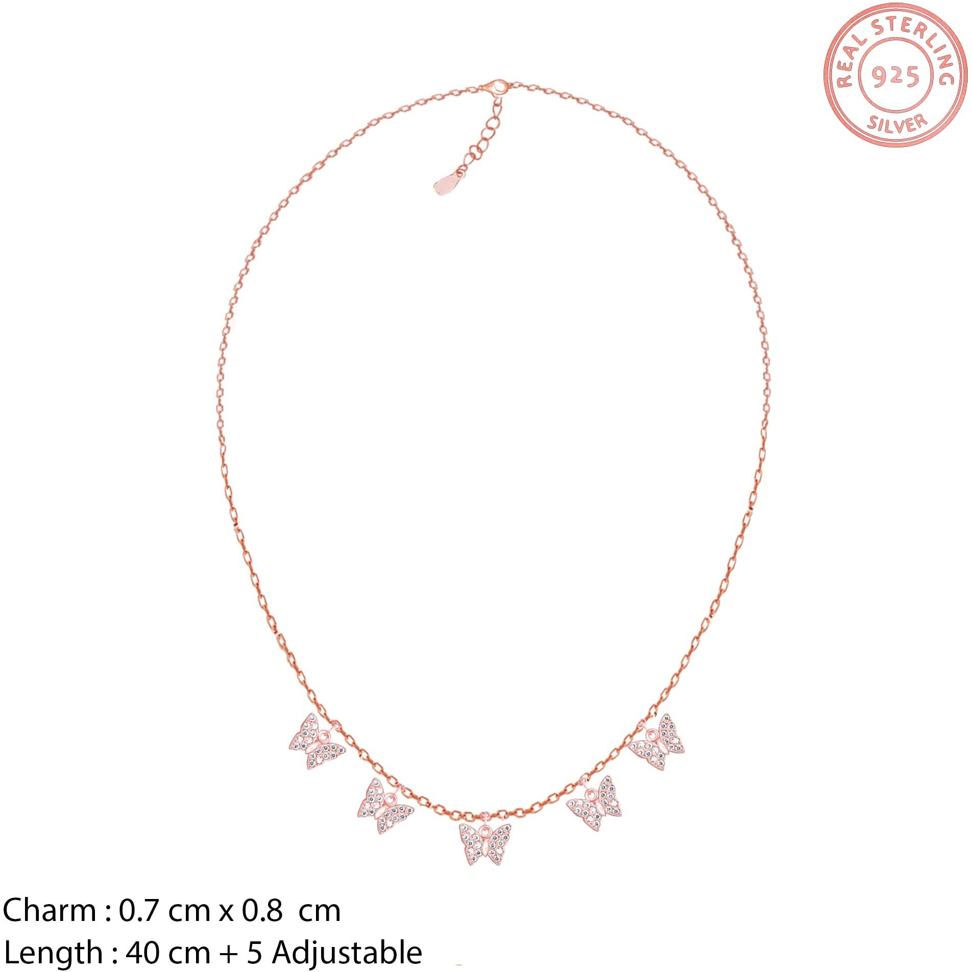 GIVA 925 Silver Rose Gold Wavering Wings Butterfly Necklace|Rakhi Rakshabandhan Gift For Sister Bhabhi,Women&Girls,Pendant To Gift|With Certificate Of Authenticity And 925 Stamp|6 Months Warranty
