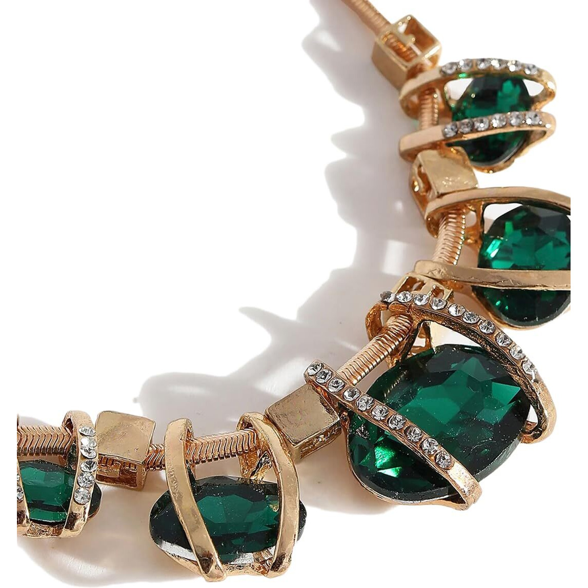 Shining Diva Fashion Latest Stylish Fancy Crystal Necklace for Women and Girls (Green)(rrsd15575np)