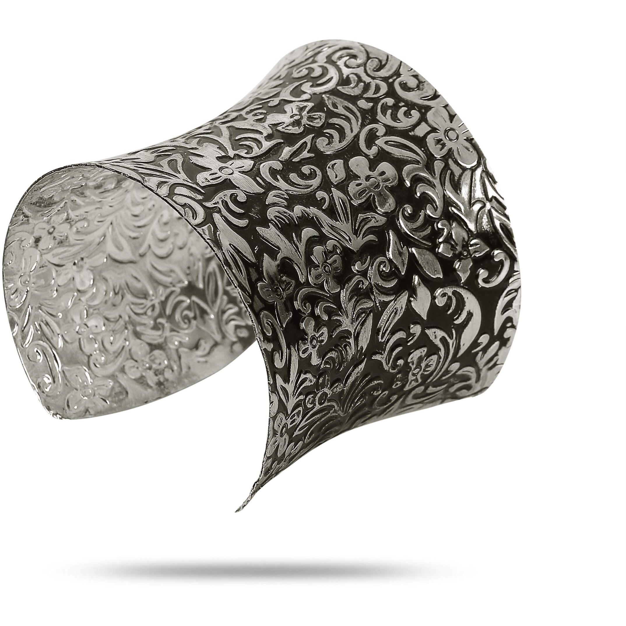 YouBella Jewellery Silver Plated Oxidised Cuff Bracelet Bangle for Women and Girls (Style 5)